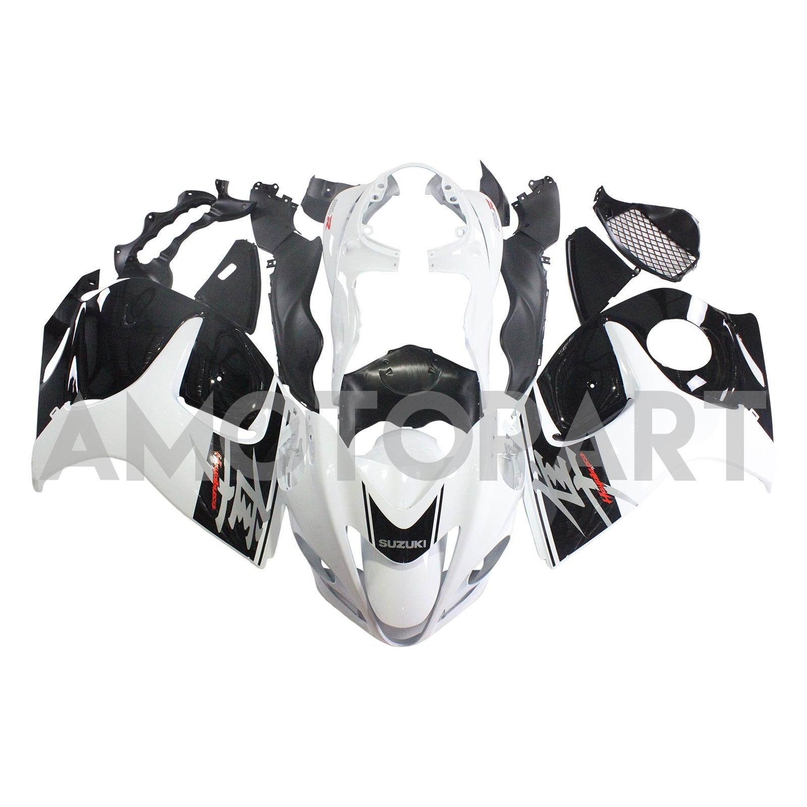 Amotopart 2008-2020 Suzuki Hayabusa GSX1300R  Fairing White&Black Kit