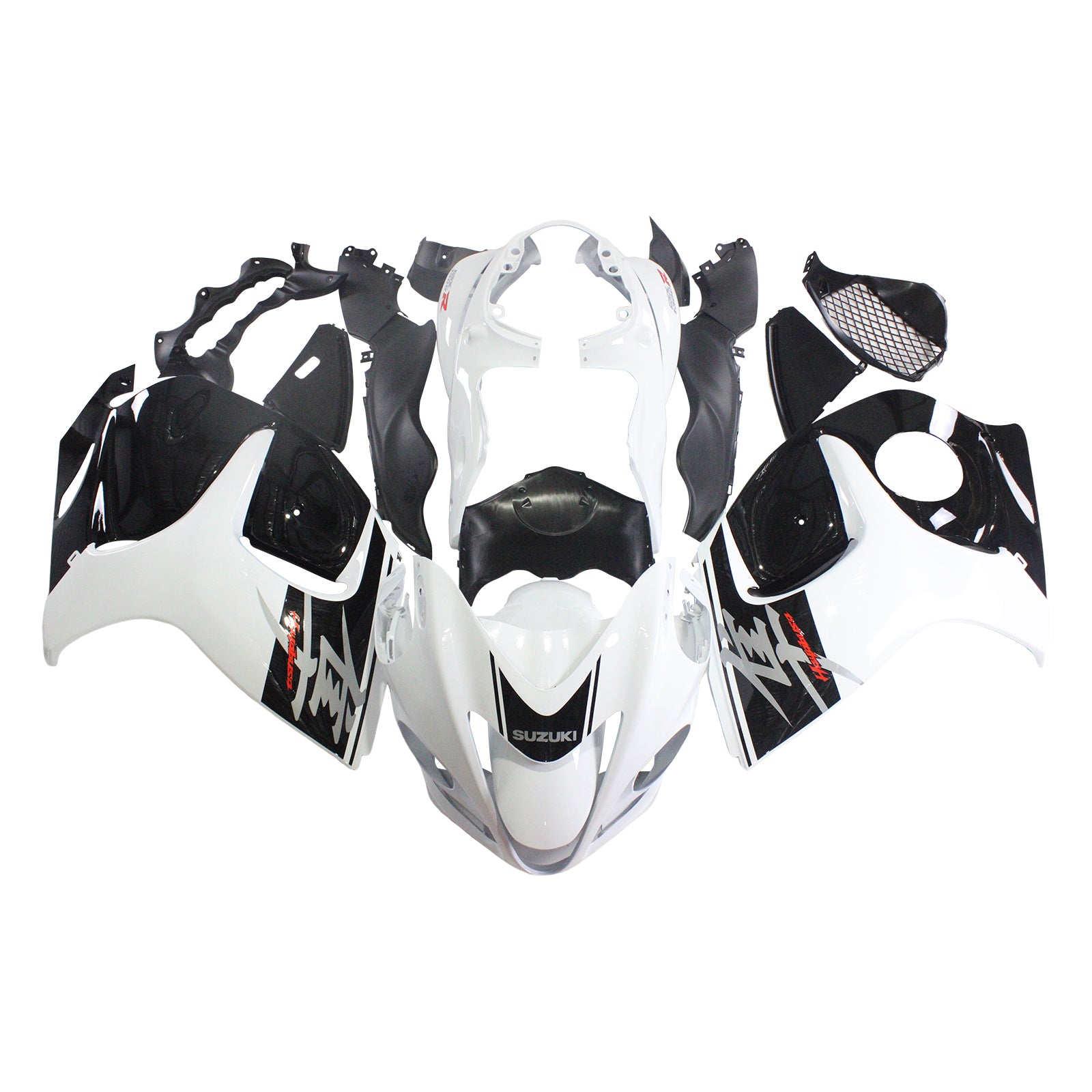 Amotopart 2008-2020 Suzuki Hayabusa GSX1300R Kit de carenado blanco y negro