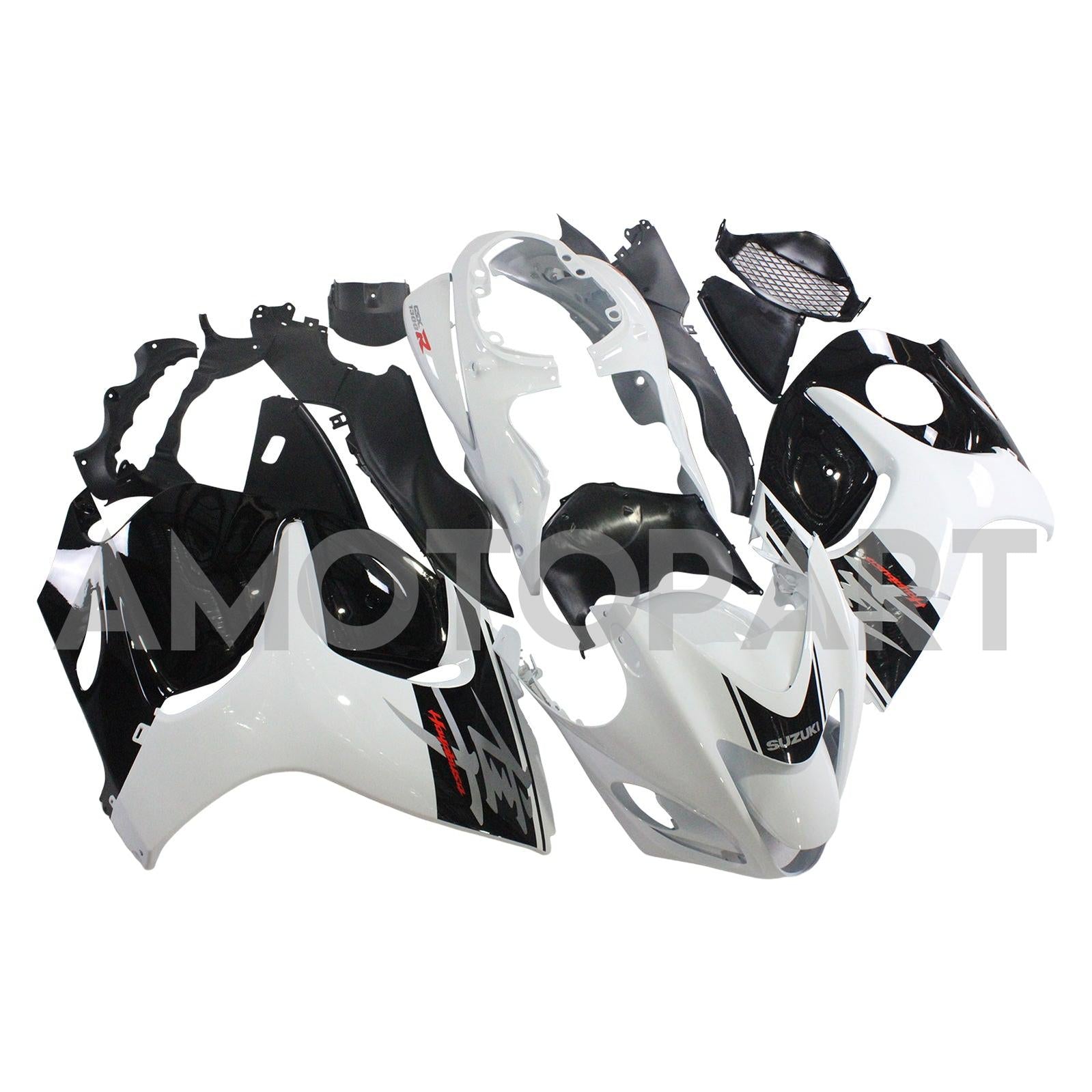 Amotopart 2008-2020 Suzuki Hayabusa GSX1300R  Fairing White&Black Kit