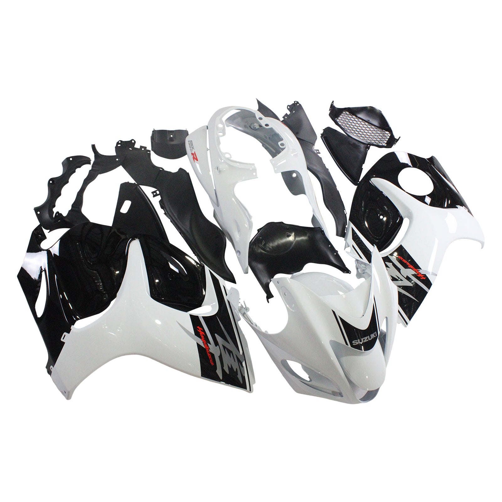 Amotopart 2008-2020 Suzuki Hayabusa GSX1300R  Fairing White&Black Kit