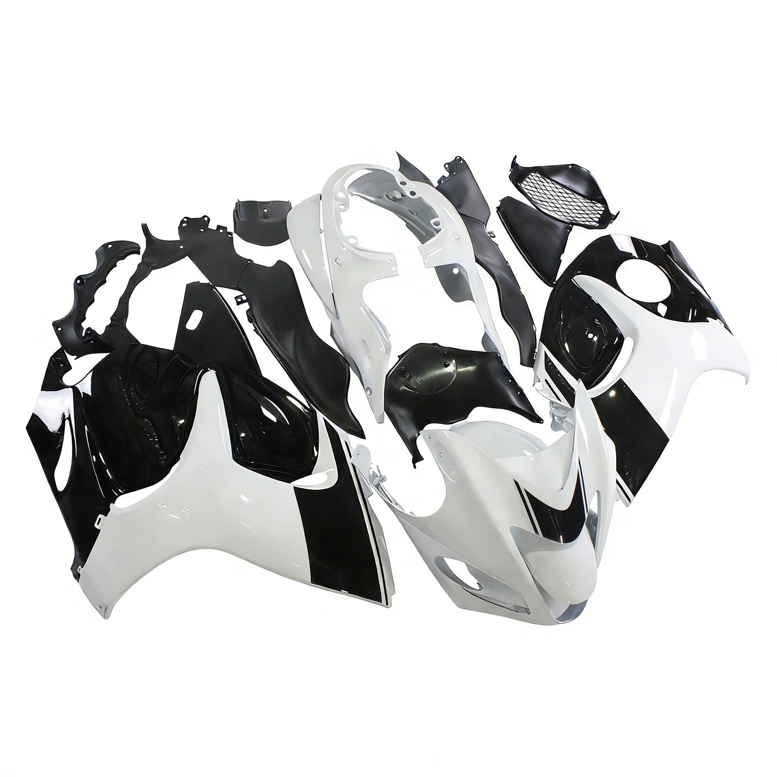 Amotopart 2008-2020 Suzuki Hayabusa GSX1300R Fairing White & Black Kit