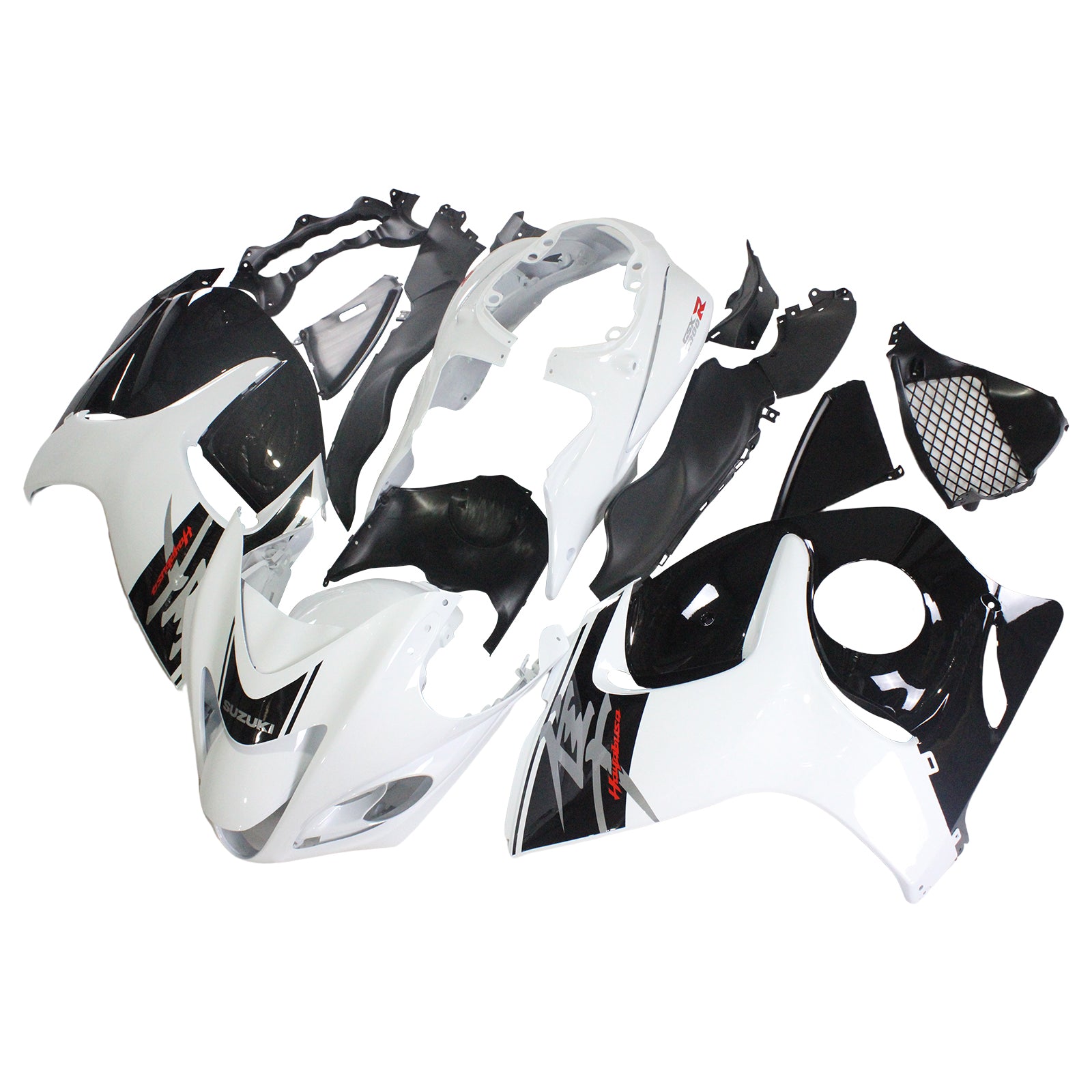 Amotopart 2008-2020 Suzuki Hayabusa GSX1300R  Fairing White&Black Kit