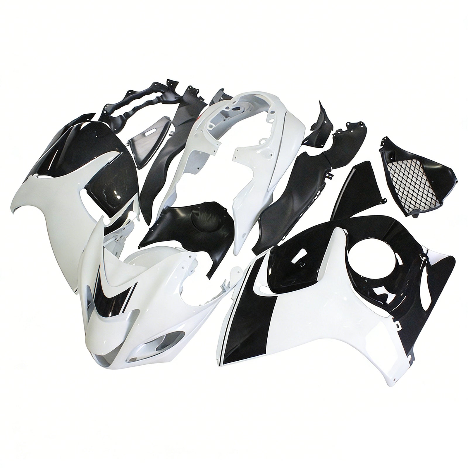 Amotopart 2008-2020 Suzuki Hayabusa GSX1300R Fairing White & Black Kit
