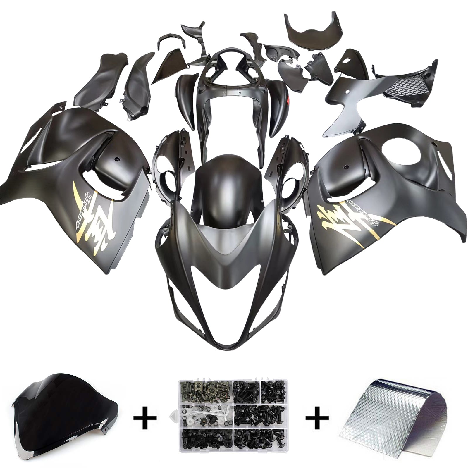 Amotopart 2008-2020 Suzuki Hayabusa GSX1300R Kit de carénage noir mat