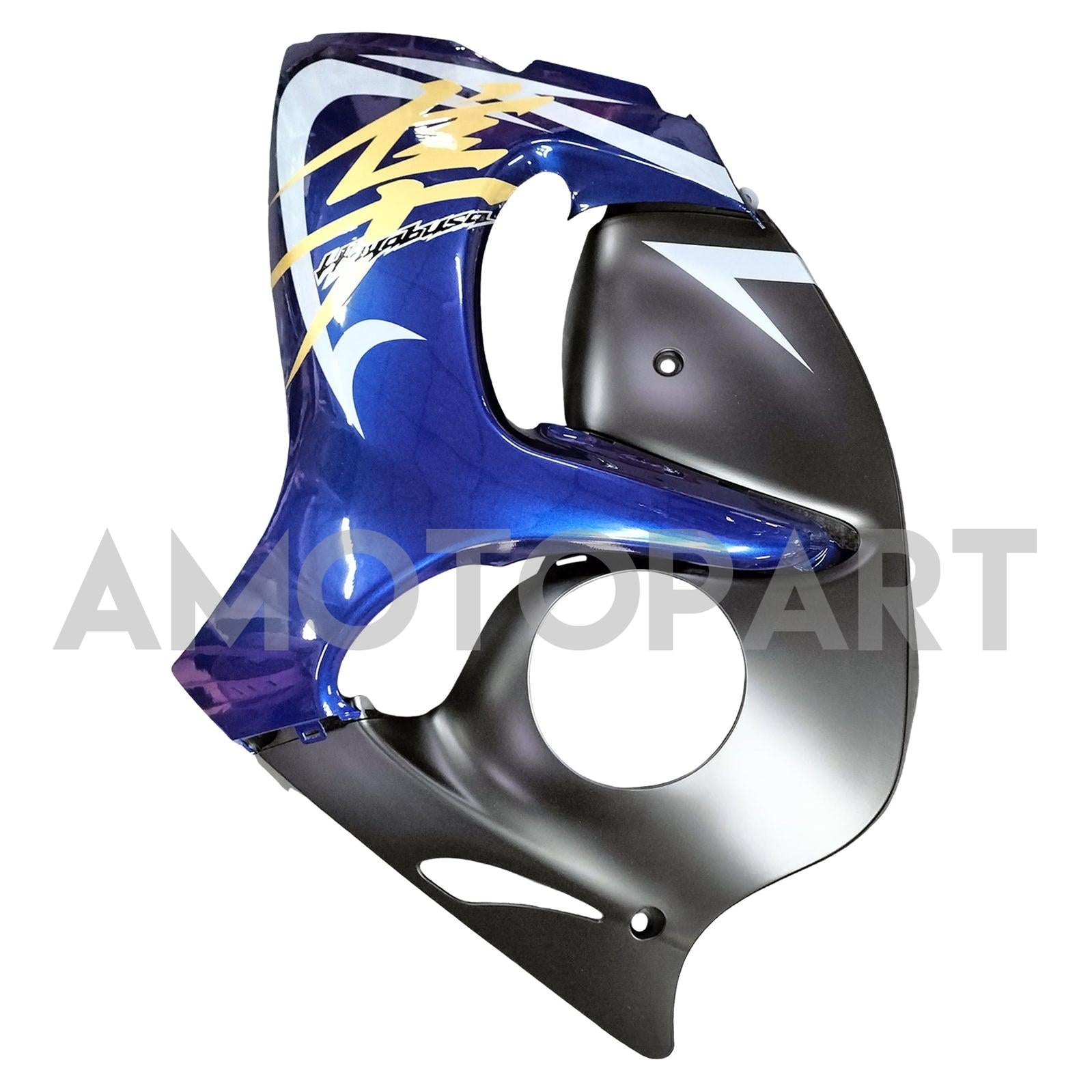 Amotopart 2008-2020 GSX1300R Hayabusa Suzuki Dark Blue with Gold Logo Fairing Kit