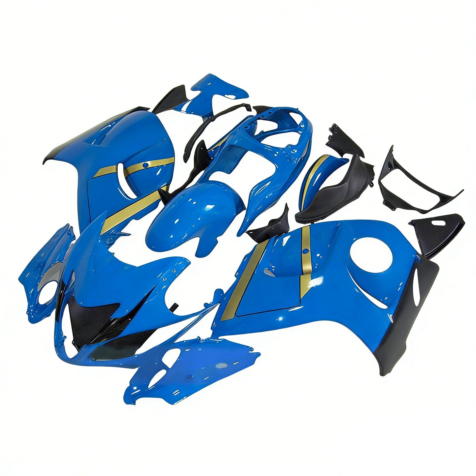 Amotopart 2008-2020 GSX1300R Hayabusa Suzuki Kit carena con accenti blu e gialli