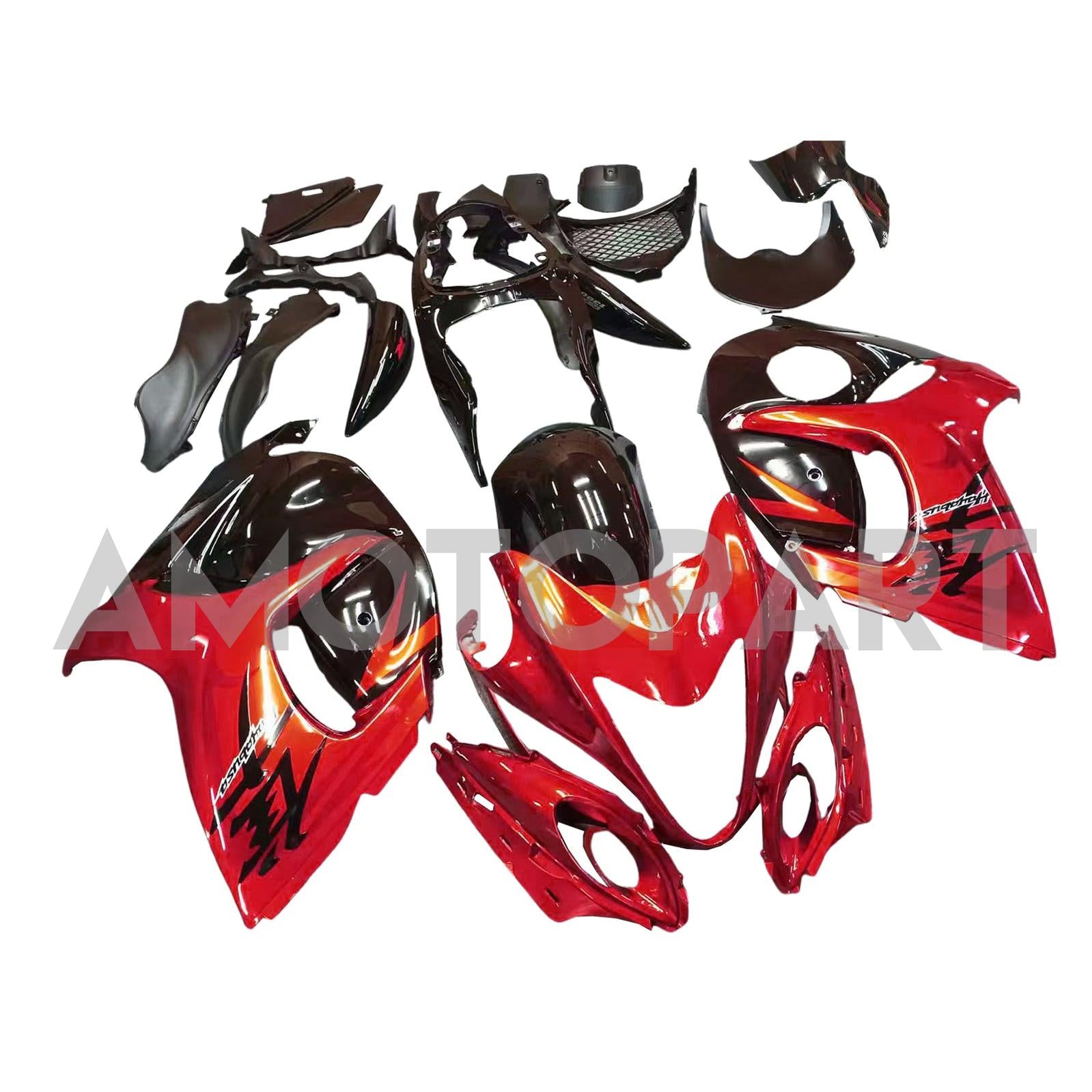 Amotopart 2008-2020 GSX1300R Hayabusa Suzuki Gloss Red&Black Fairing Kit