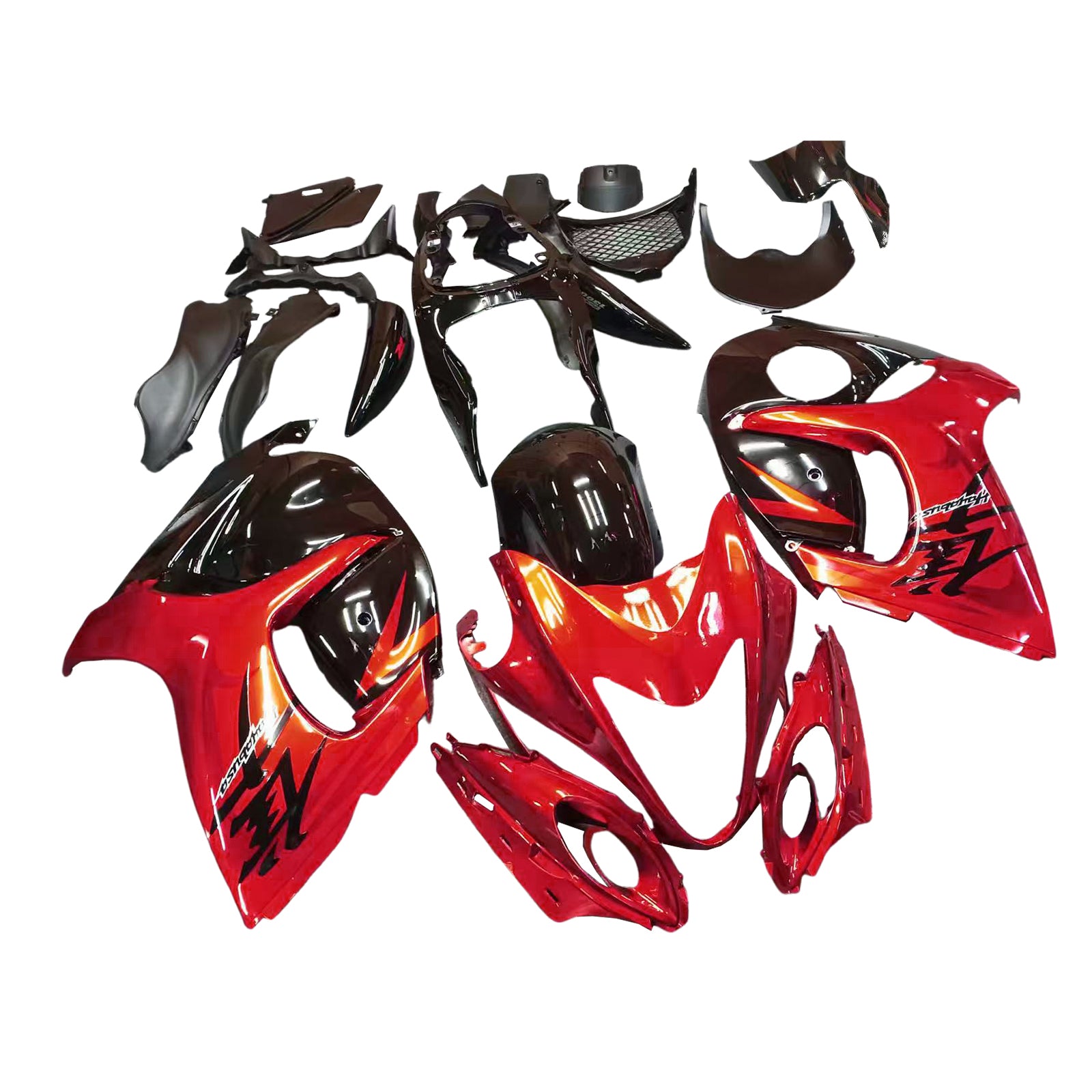Amotopart 2008-2020 GSX1300R Hayabusa Suzuki Glänzend Rot&Schwarzes Verkleidungsset