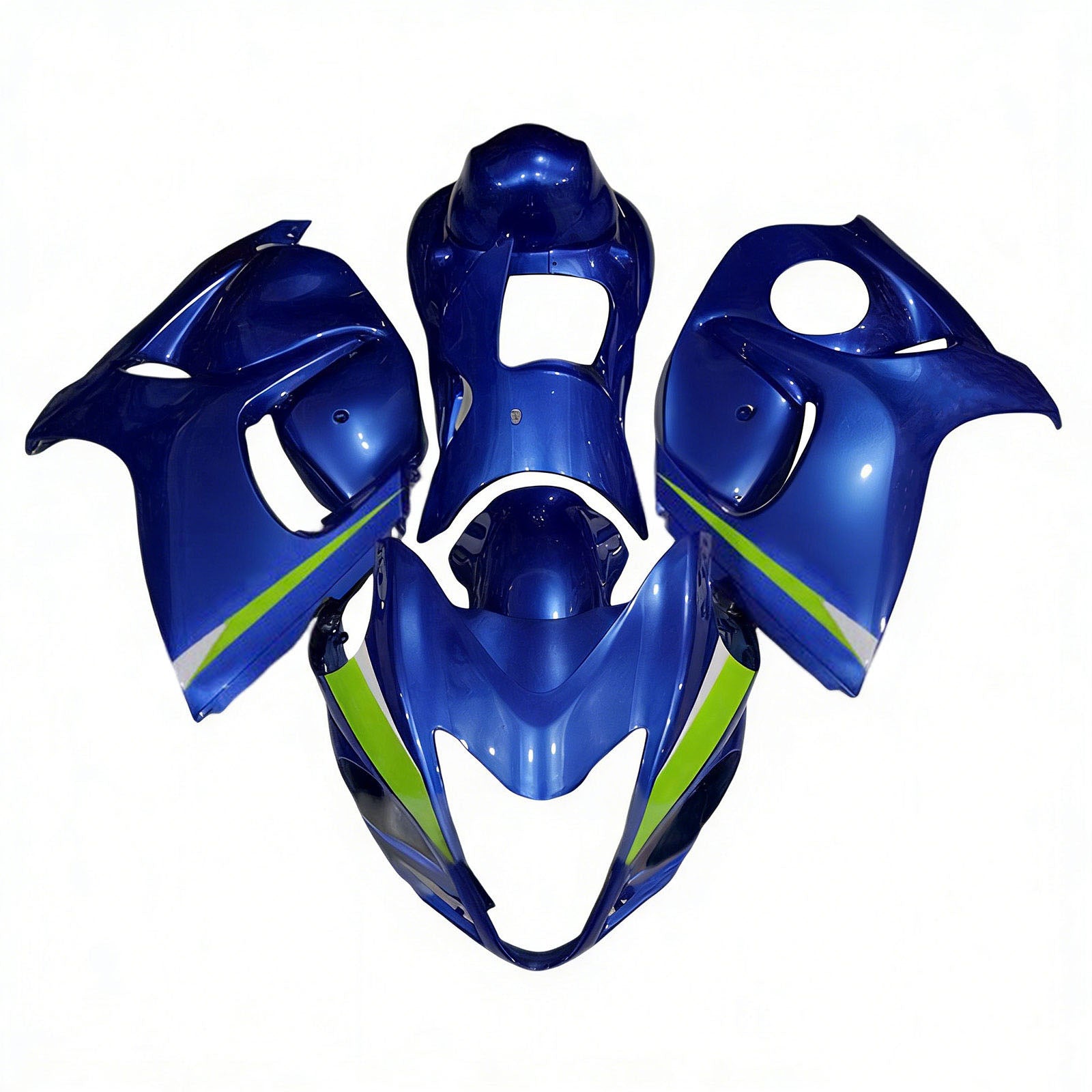 Amotopart 2008-2020 GSX1300R Hayabusa Suzuki Blue & Green Fairing Kit