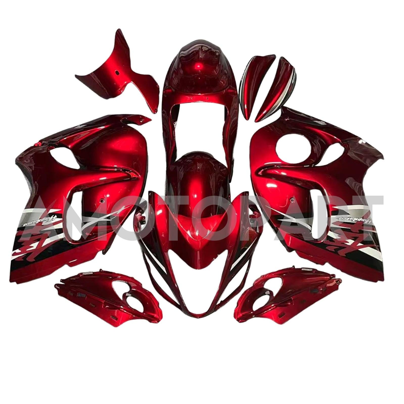 Amotopart 2008-2020 GSX1300R Hayabusa スズキ ダークレッド フェアリングキット