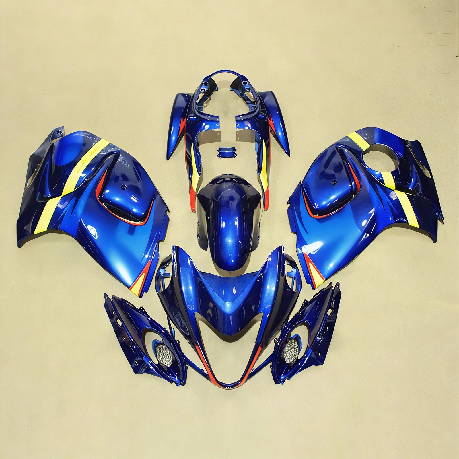 Amotopart 2008-2020 Suzuki Hayabusa GSX1300R Blue Black Fairing Kit