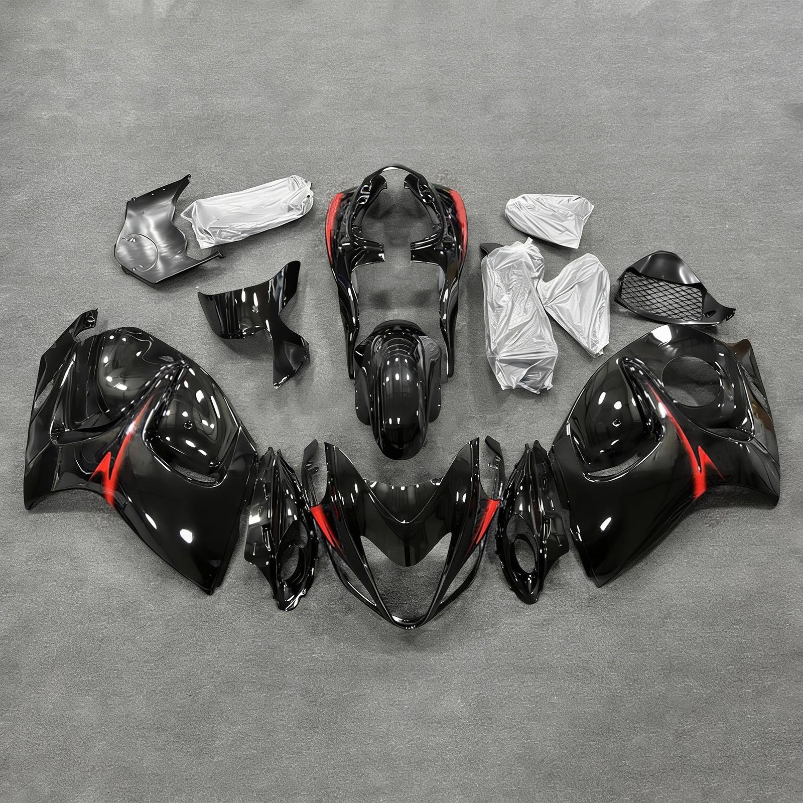 Amotopart 2008-2020 Suzuki Hayabusa GSX1300R černá červená sada kapotáže