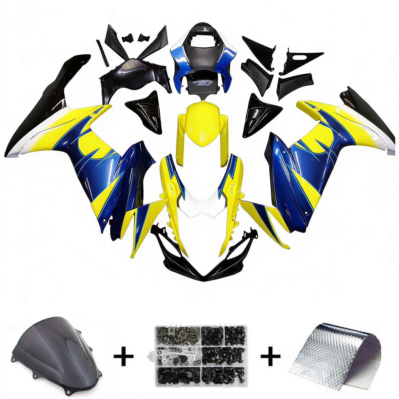 Amotopart 2011-2026 Suzuki GSXR 600/750 Blu&YKit carenatura giallo