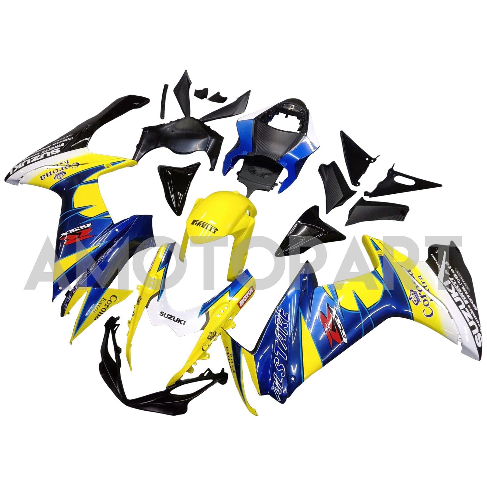 Amotopart 2011-2025 Suzuki GSXR 600/750 Blue&Yellow Fairing Kit