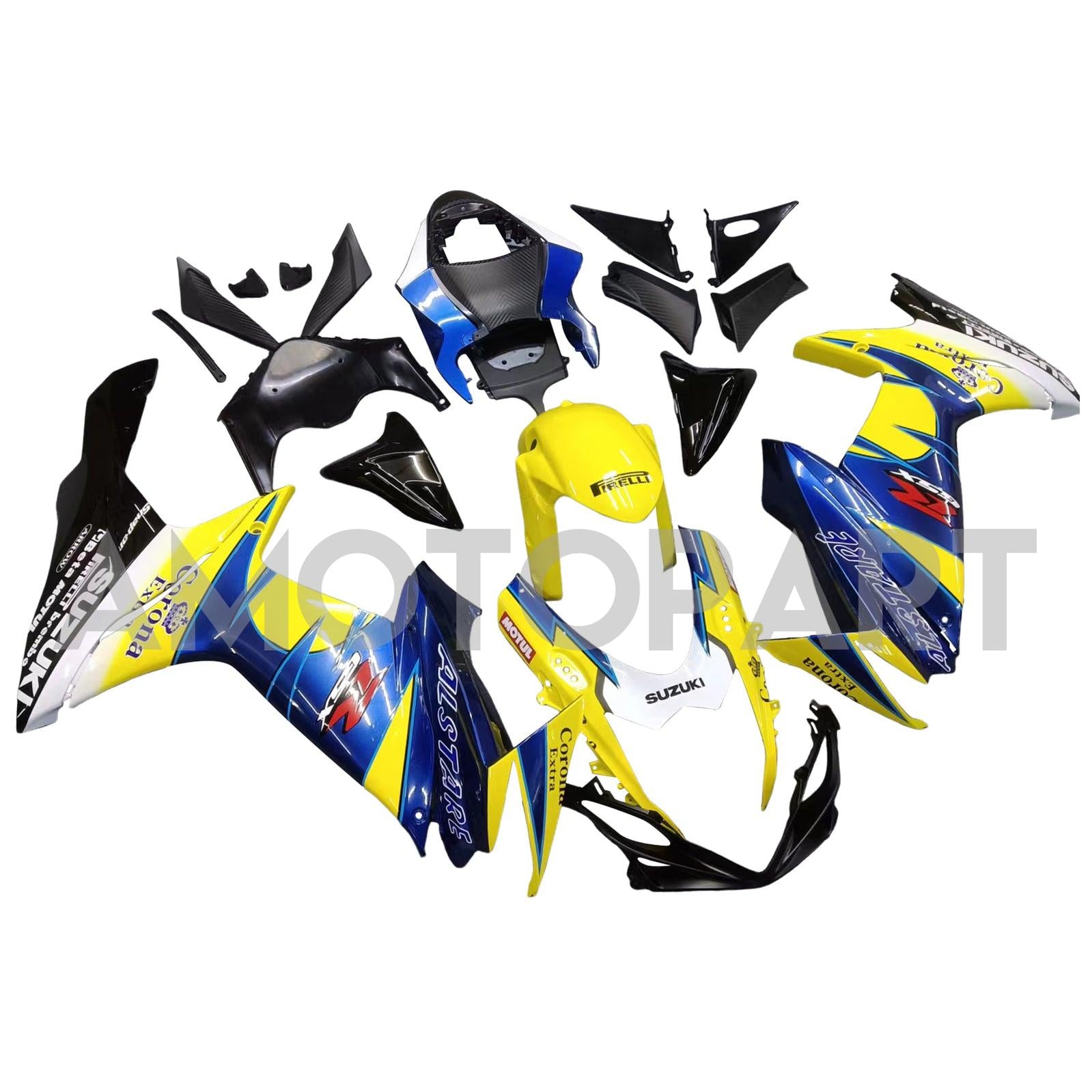 Amotopart 2011-2025 Suzuki GSXR 600/750 Blue&Yellow Fairing Kit