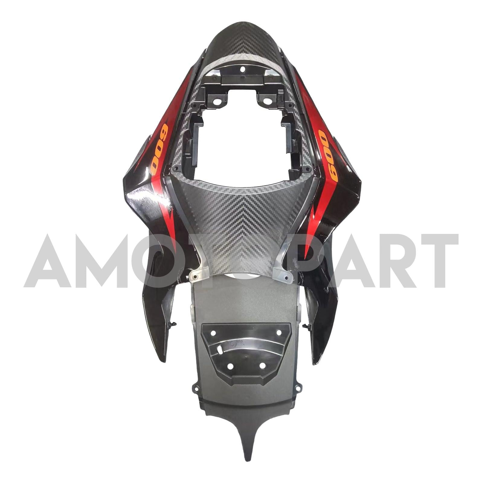 Amotopart 2011-2025 GSXR 600/750 Suzuki Matt&Gloss Black with Red Accents Fairing Kit
