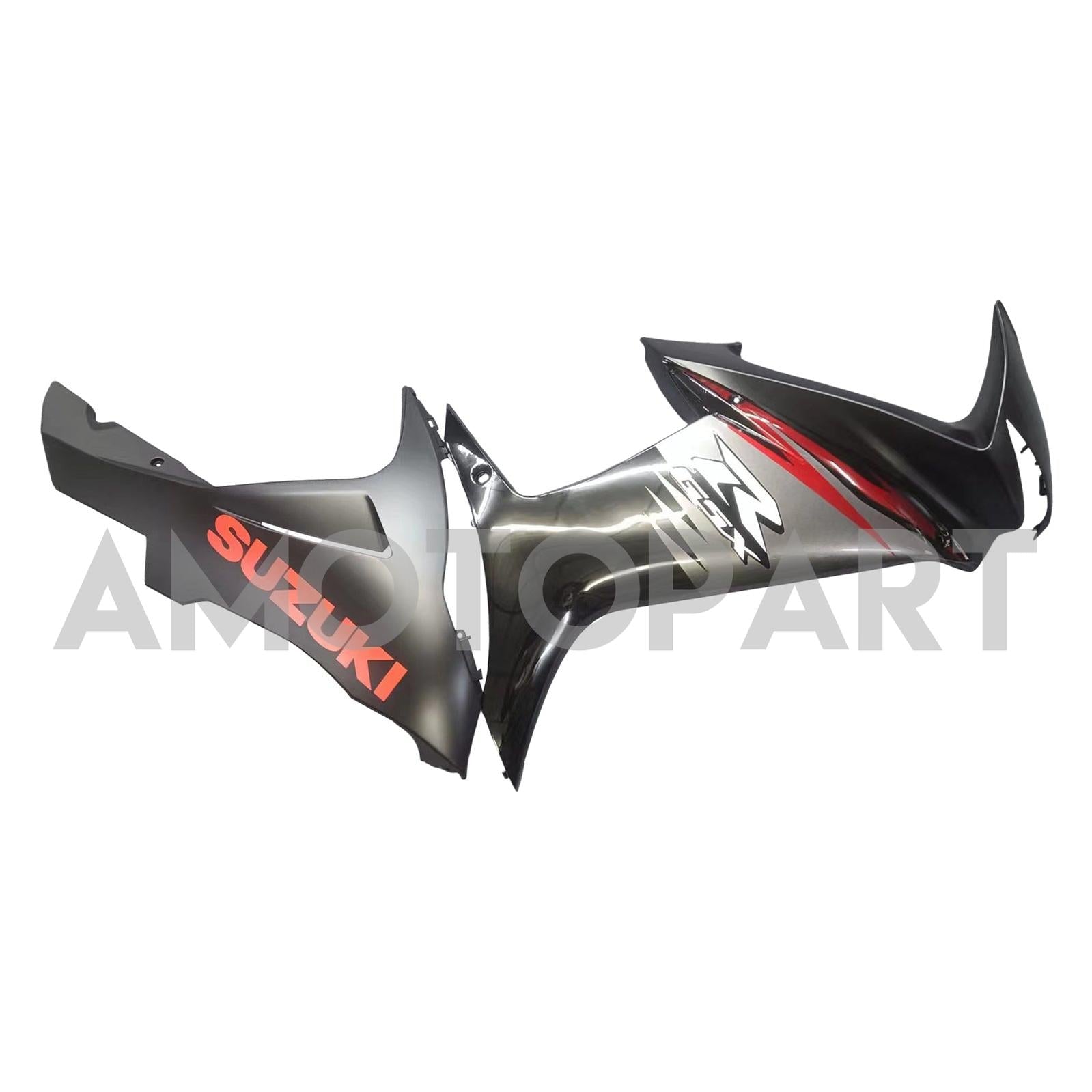 Amotopart 2011-2025 GSXR 600/750 Suzuki Matt&Gloss Black with Red Accents Fairing Kit