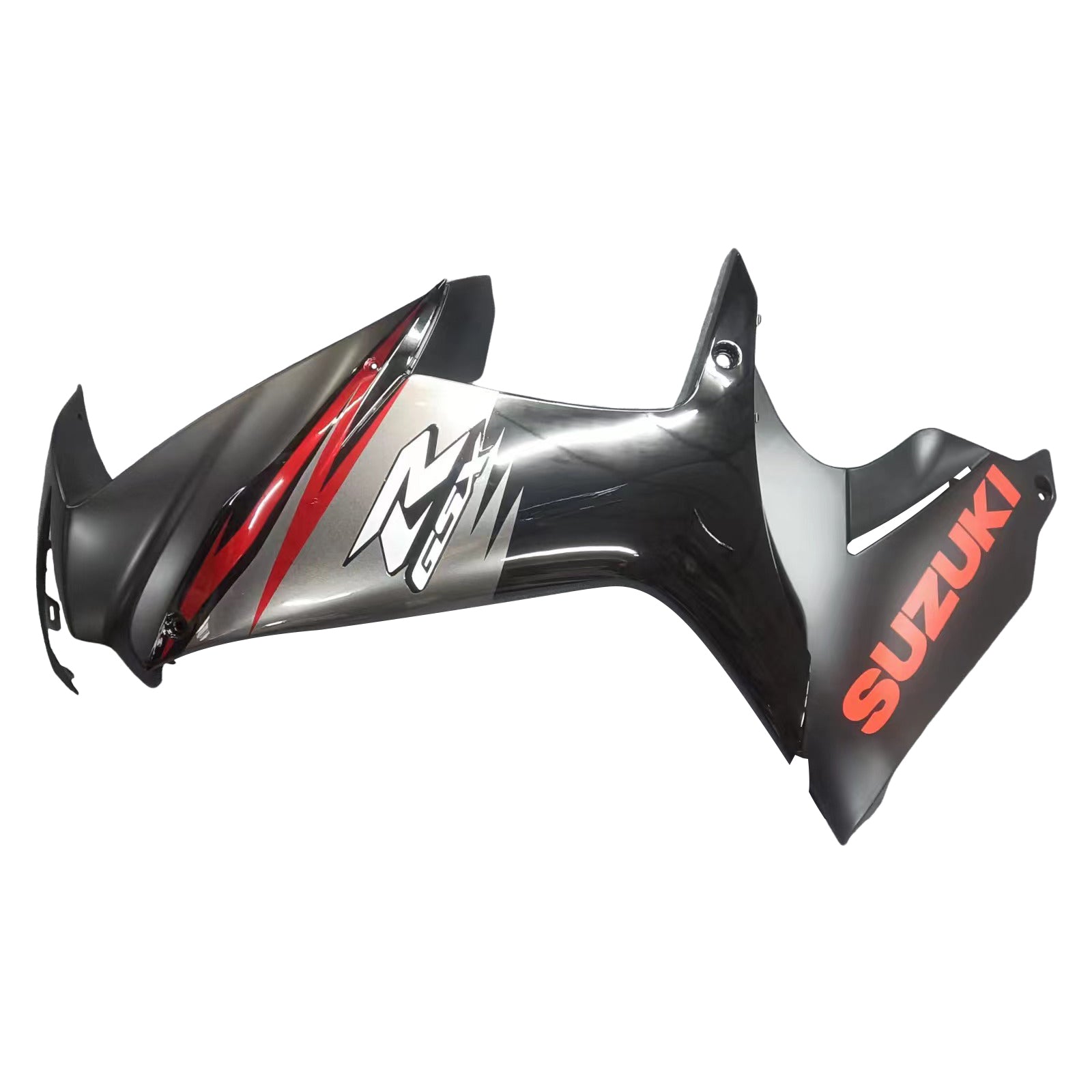 Amotopart 2011–2024 GSXR 600/750 Suzuki Matt&Gloss Black mit roten Akzenten Verkleidungsset