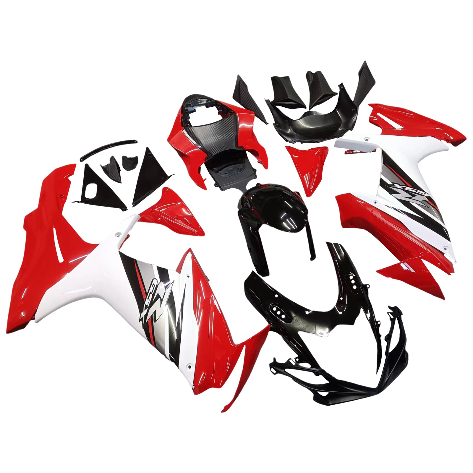 Amotopart Kit carena nera e rossa Suzuki GSXR 600/750 2011-2024