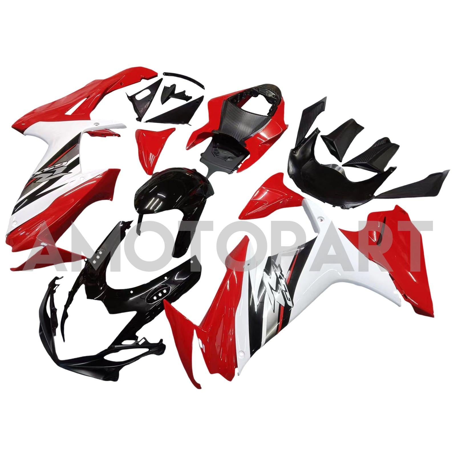 Amotopart 2011-2025 Suzuki GSXR 600/750 Fairing Black&Red Kit