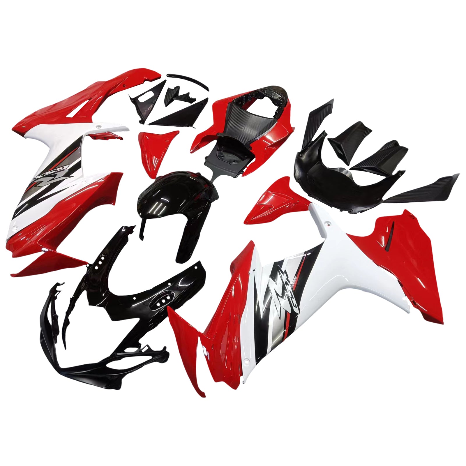 Amotopart 2011-2024 Suzuki GSXR 600/750 Fairing Black&Red Kit