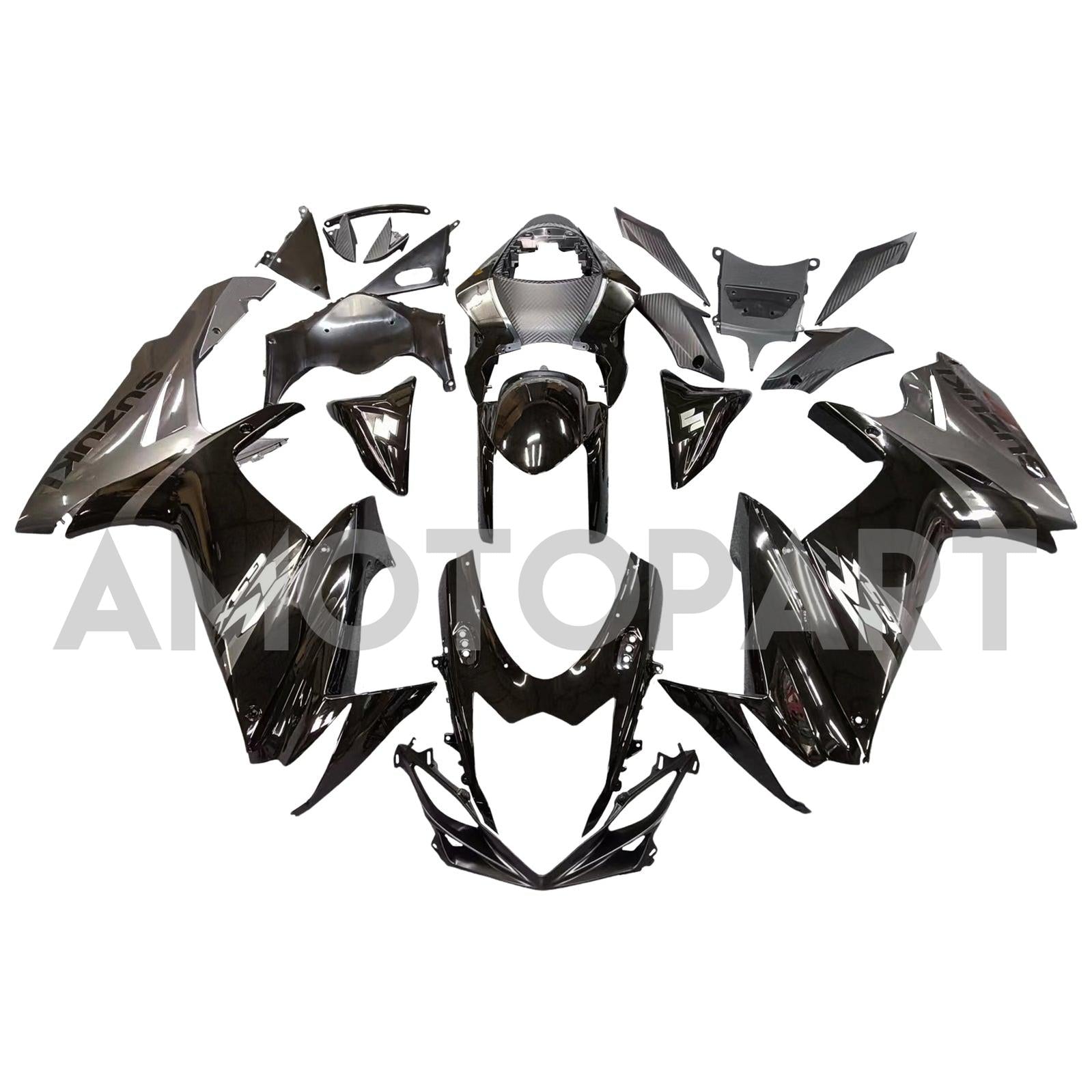Amotopart Suzuki 2011-2025 GSXR 600/750 Black&Grey Fairing Kit