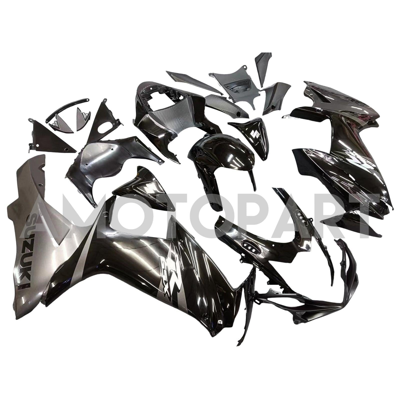 Amotopart Suzuki 2011-2025 GSXR 600/750 Black & Gray Fairing Kit