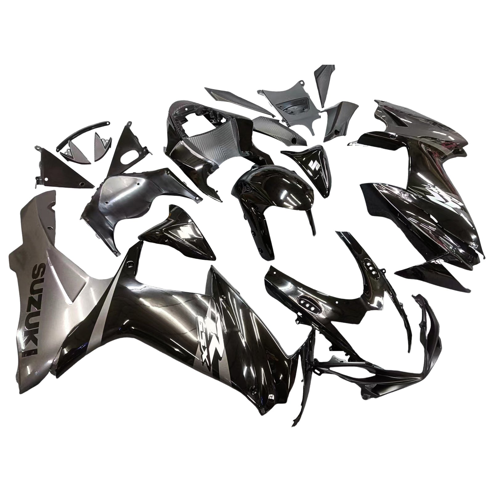 Amotopart Suzuki 2011-2024 GSXR 600/750 Black&Grey Fairing Kit