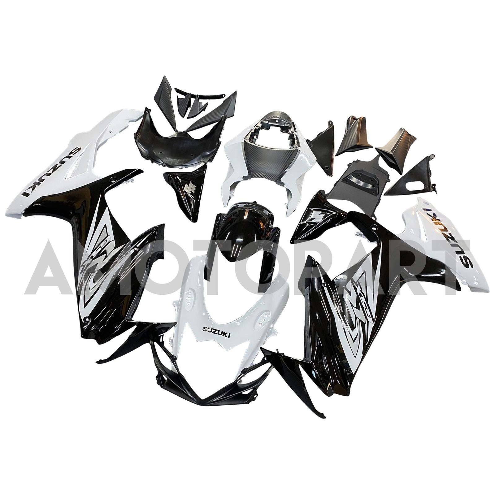 Amotopart 2011-2025 Suzuki GSXR 600/750 Fairing Black & White Kit