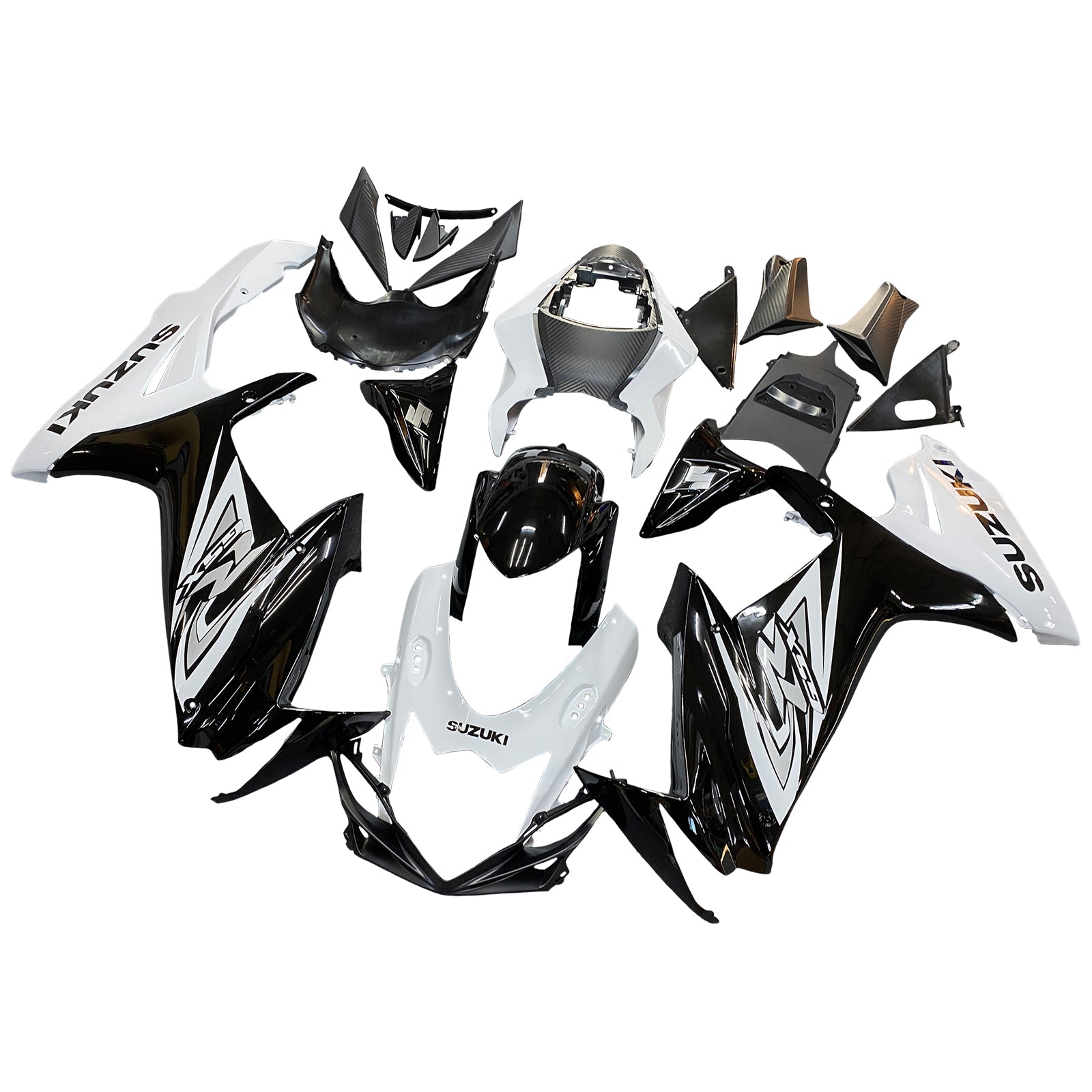 Amotopart 2011-2024 Suzuki GSXR 600/750 Fairing Black&White Kit