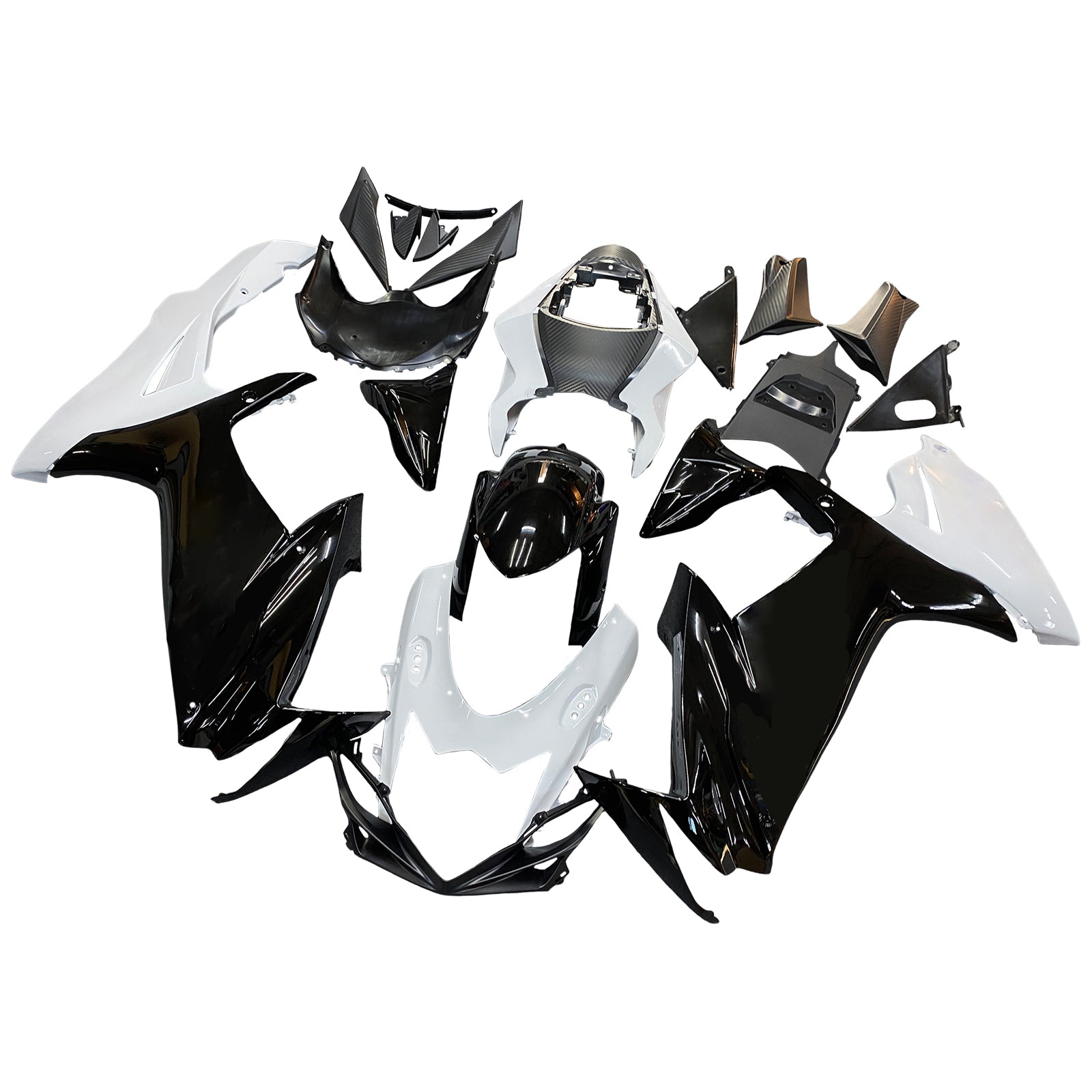 Amotopart 2011-2024 スズキ GSXR 600/750 フェアリング ブラック&ホワイト キット