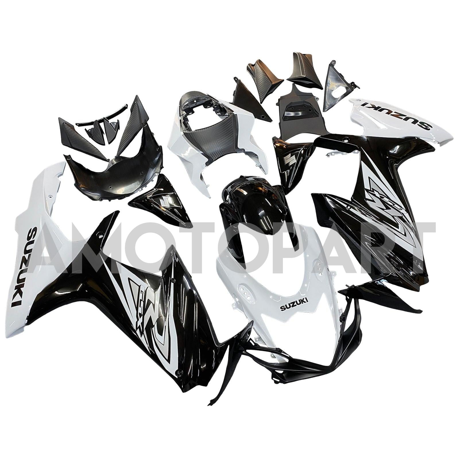 Amotopart 2011-2025 Suzuki GSXR 600/750 Fairing Black & White Kit