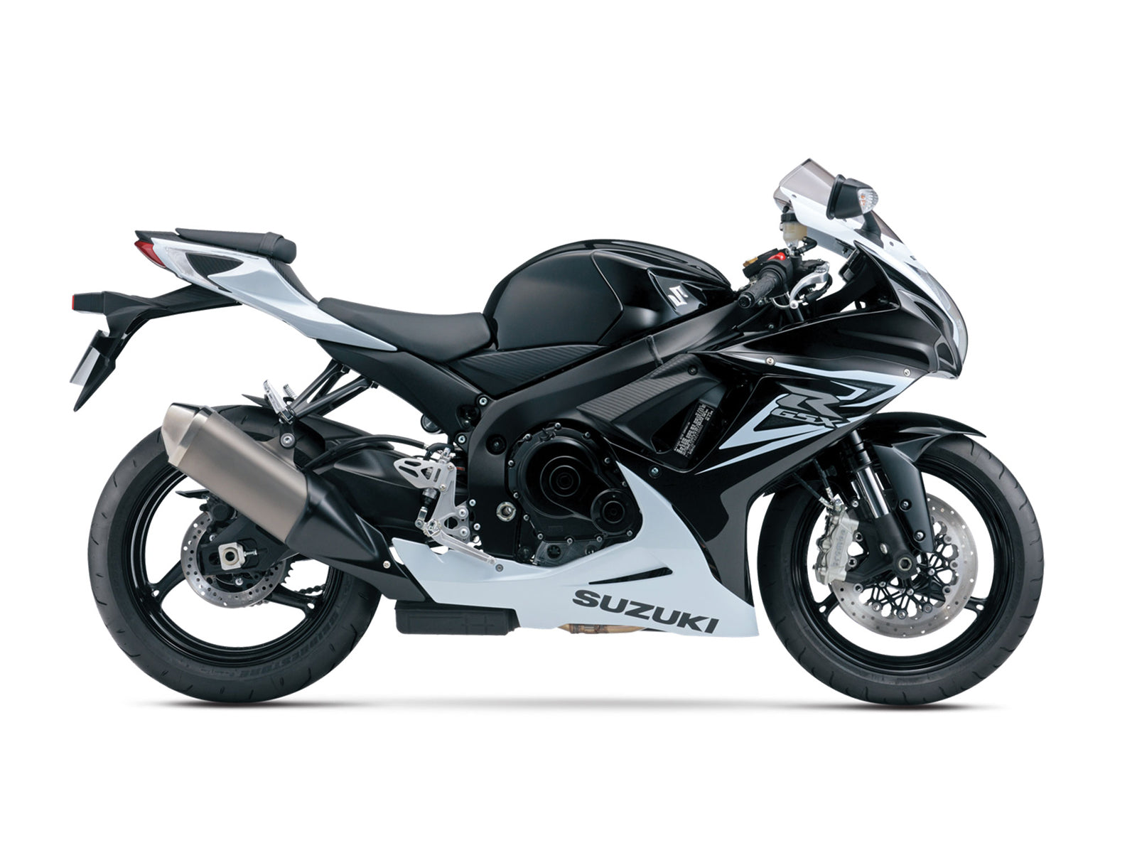 Amotopart 2011-2024 Suzuki GSXR 600/750 Kit de carenado blanco y negro