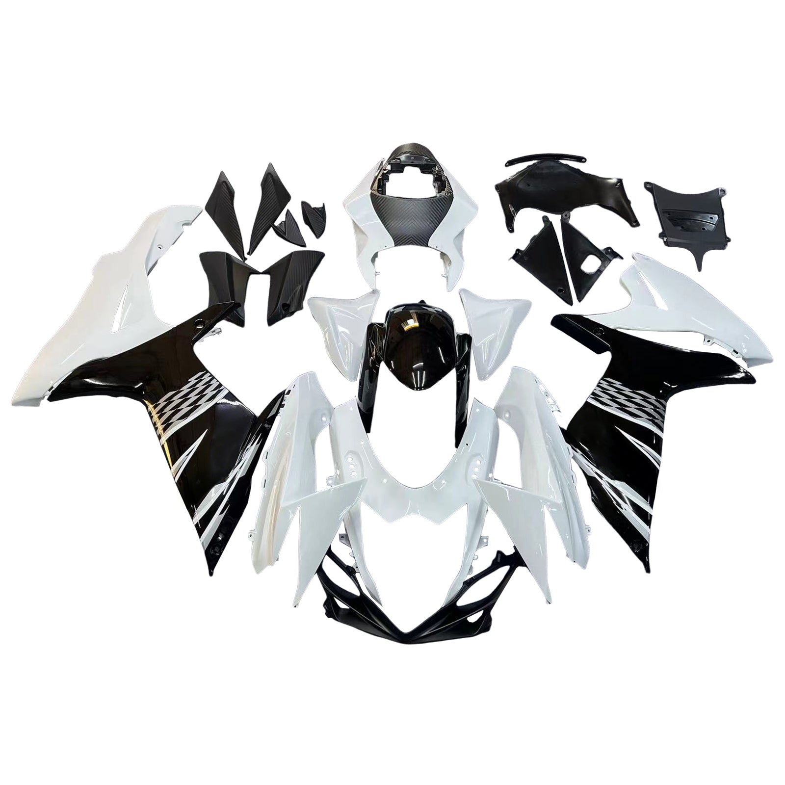 Amotopart 2011-2026 Suzuki GSXR 600/750 White Black Fairing Kit
