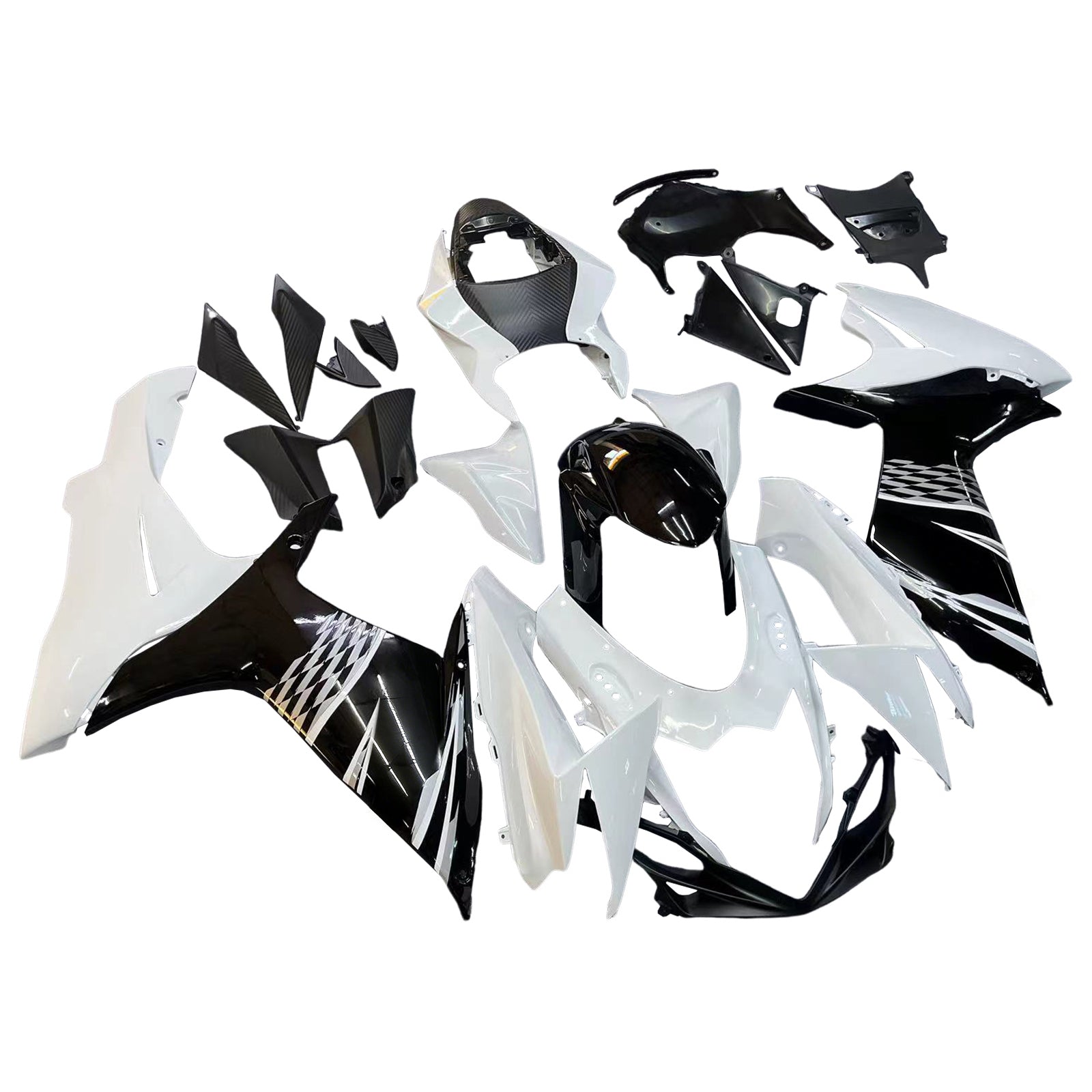 Amotopart 2011-2026 Suzuki GSXR 600/750 White Black Fairing Kit