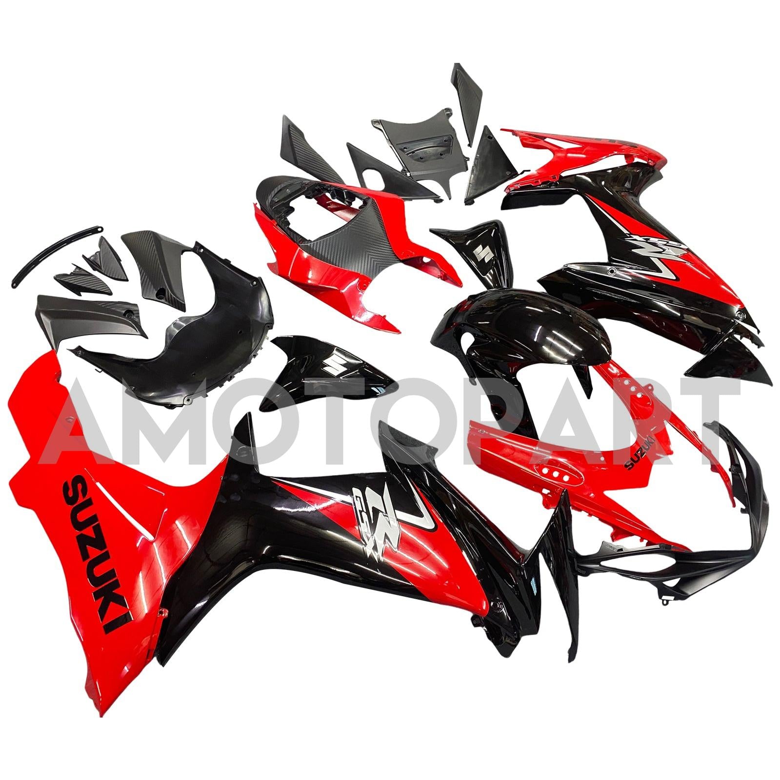 Amotopart 2011-2025 Suzuki GSXR 600/750 Fairing Black&Red Kit