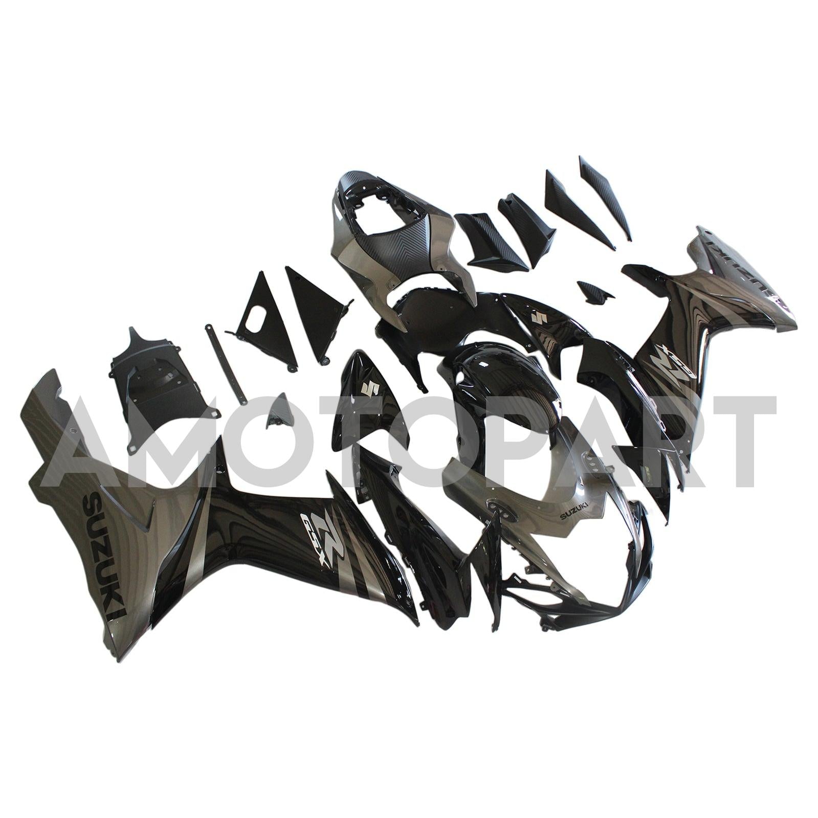 Amotopart Suzuki 2011-2025 GSXR 600/750 Black Grey Fairing Kit