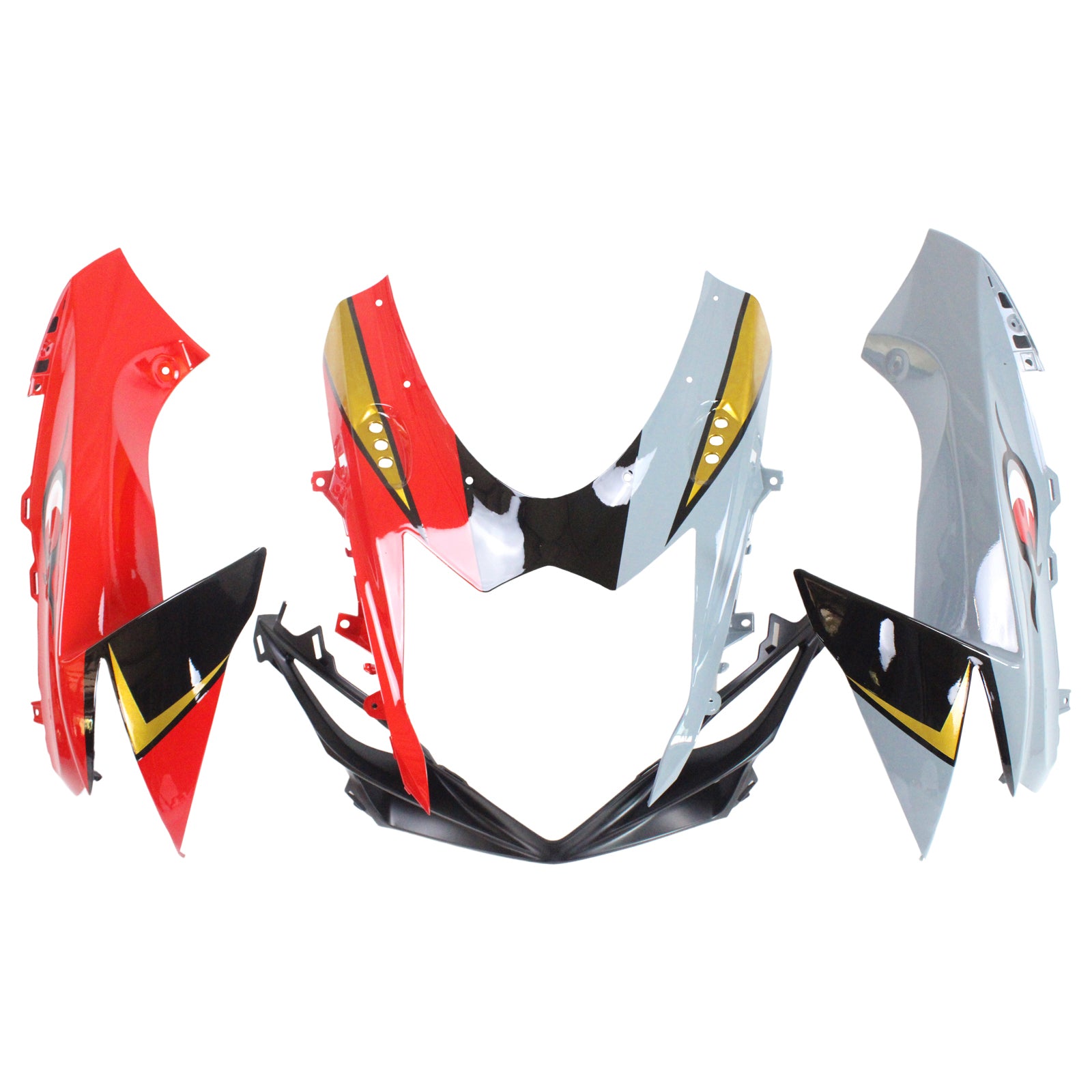 Amotopart Suzuki 2011-2024 GSXR 600/750 Red Gray Shark Fairing Kit