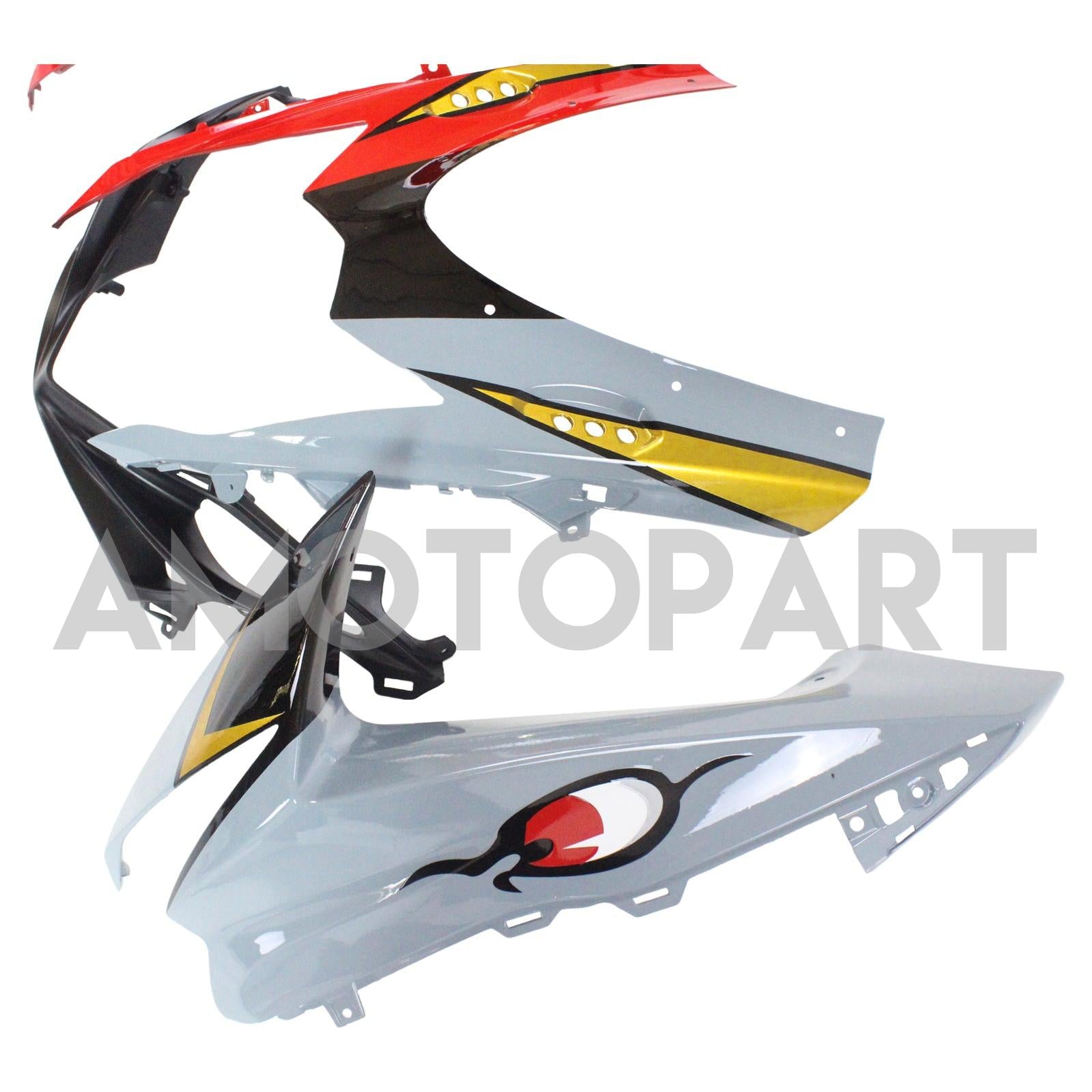 Amotopart Suzuki 2011-2025 GSXR 600/750 Red Gray Shark Fairing Kit