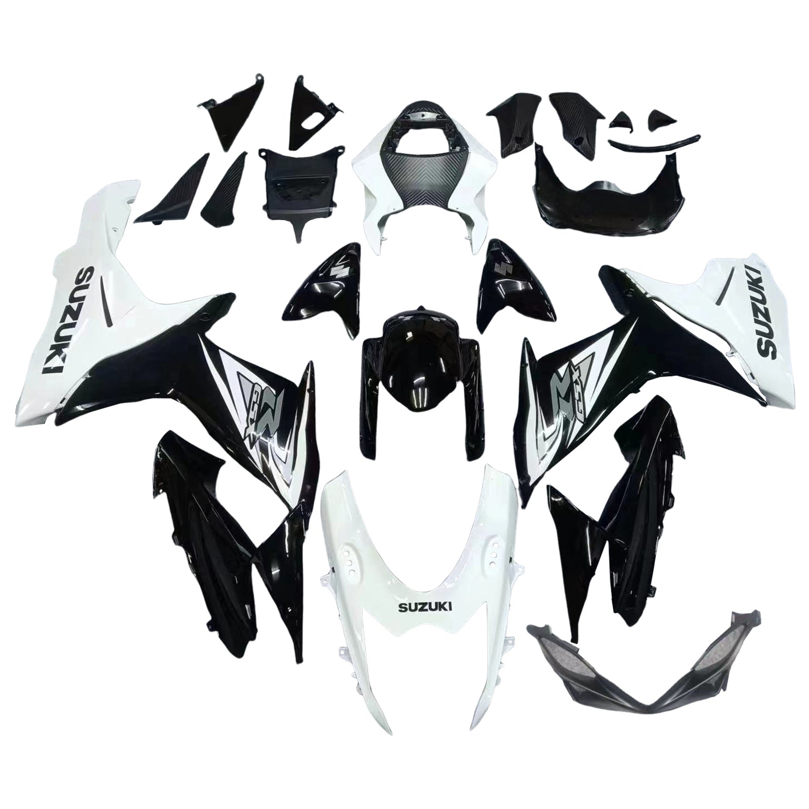 Amotopart Suzuki 2011-2025 GSXR 600/750 Black White Fairing Kit