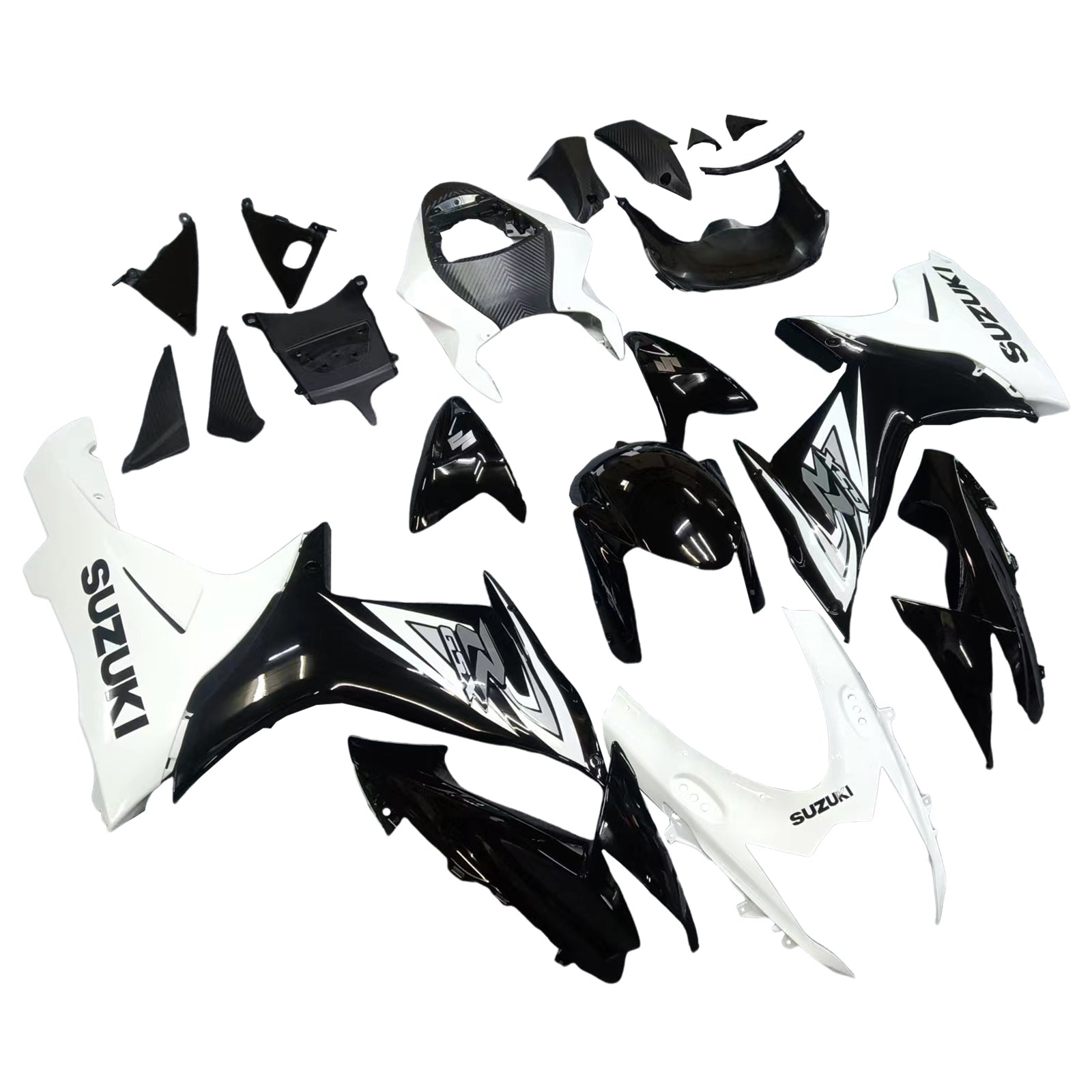Amotopart Suzuki 2011-2023 GSXR 600/750 Black White Fairing Kit