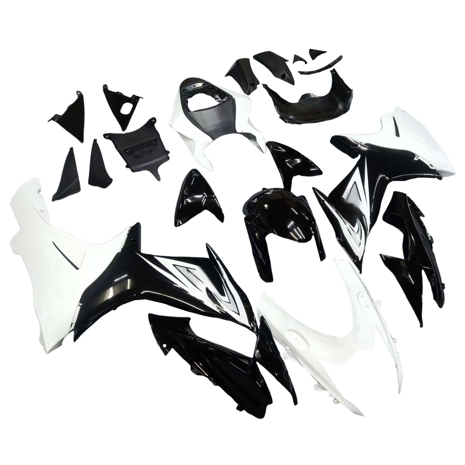 Amotopart Suzuki 2011-2025 GSXR 600/750 Black White Fairing Zestaw