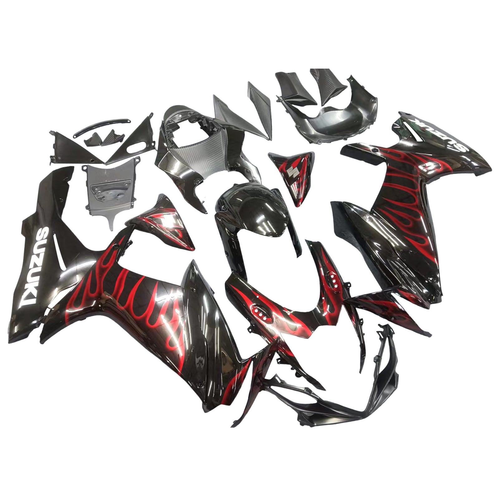 Amotopart Suzuki 2011–2025 GSXR 600/750 Schwarz-Rot-Verkleidungsset