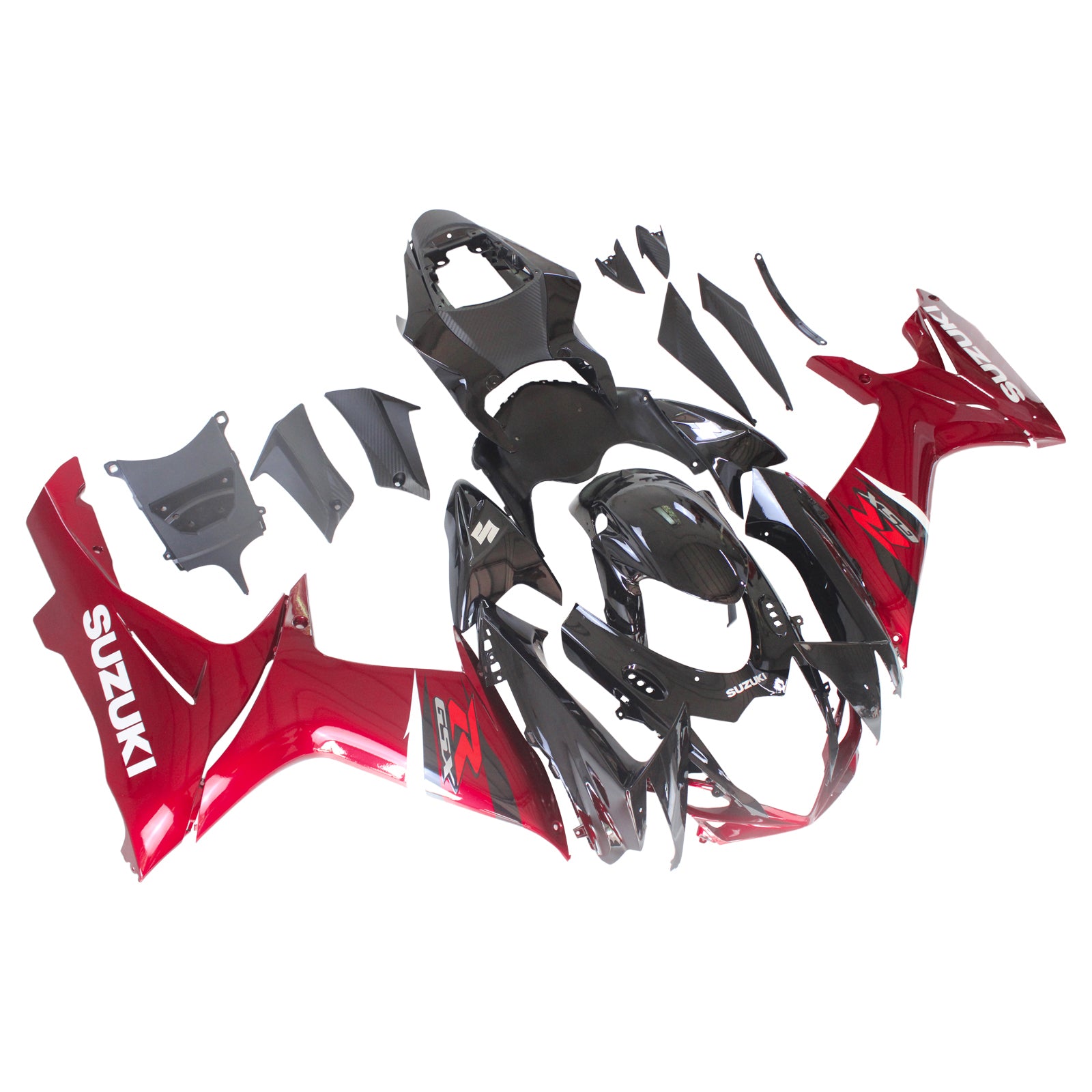 Amotopart Suzuki 2011-2024 GSXR 600/750 Black With Red Fairing Kit