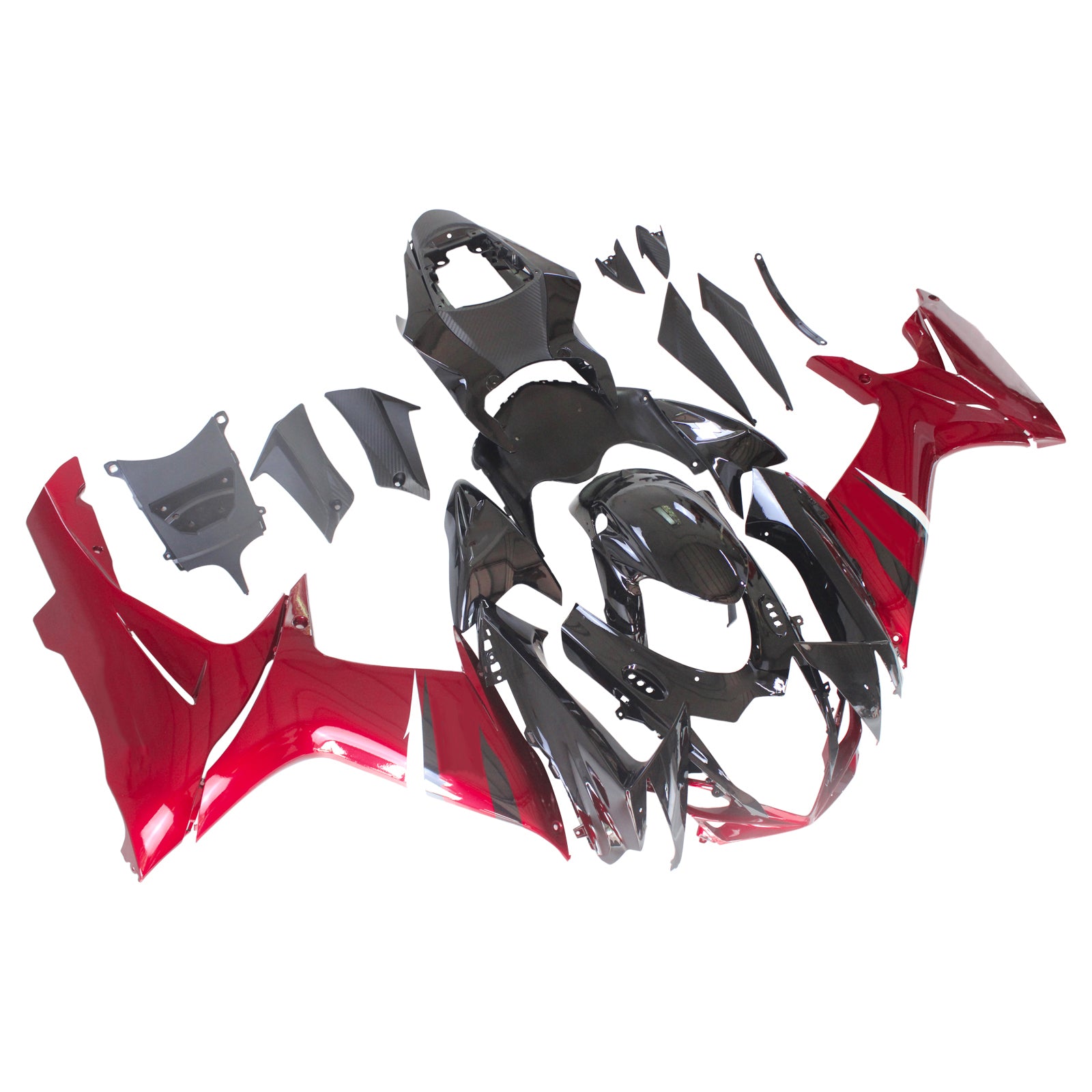 Amotopart Suzuki 2011-2025 GSXR 600/750 Black With Red Fairing Kit
