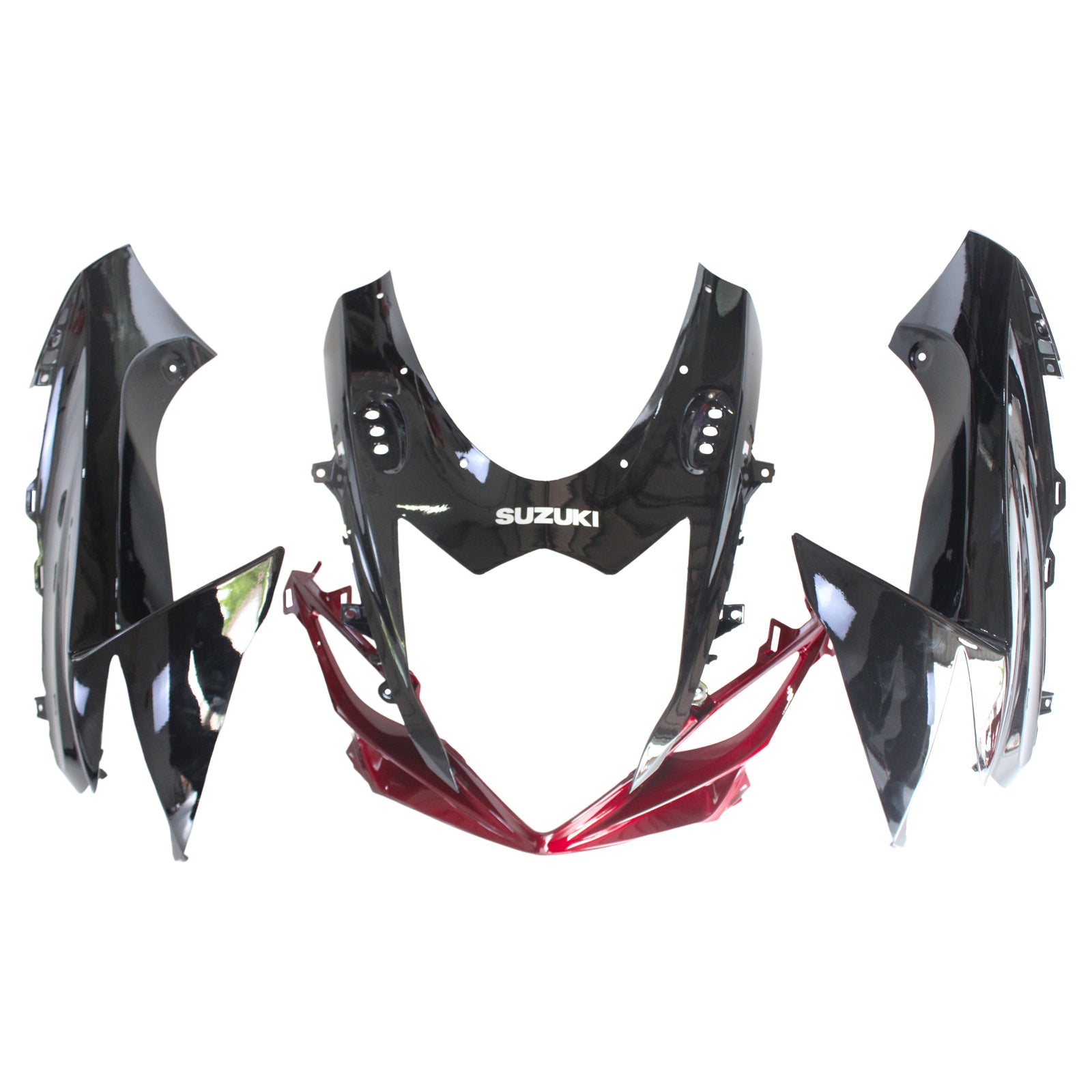 Amotopart Suzuki 2011-2024 GSXR 600/750 Black With Red Fairing Kit