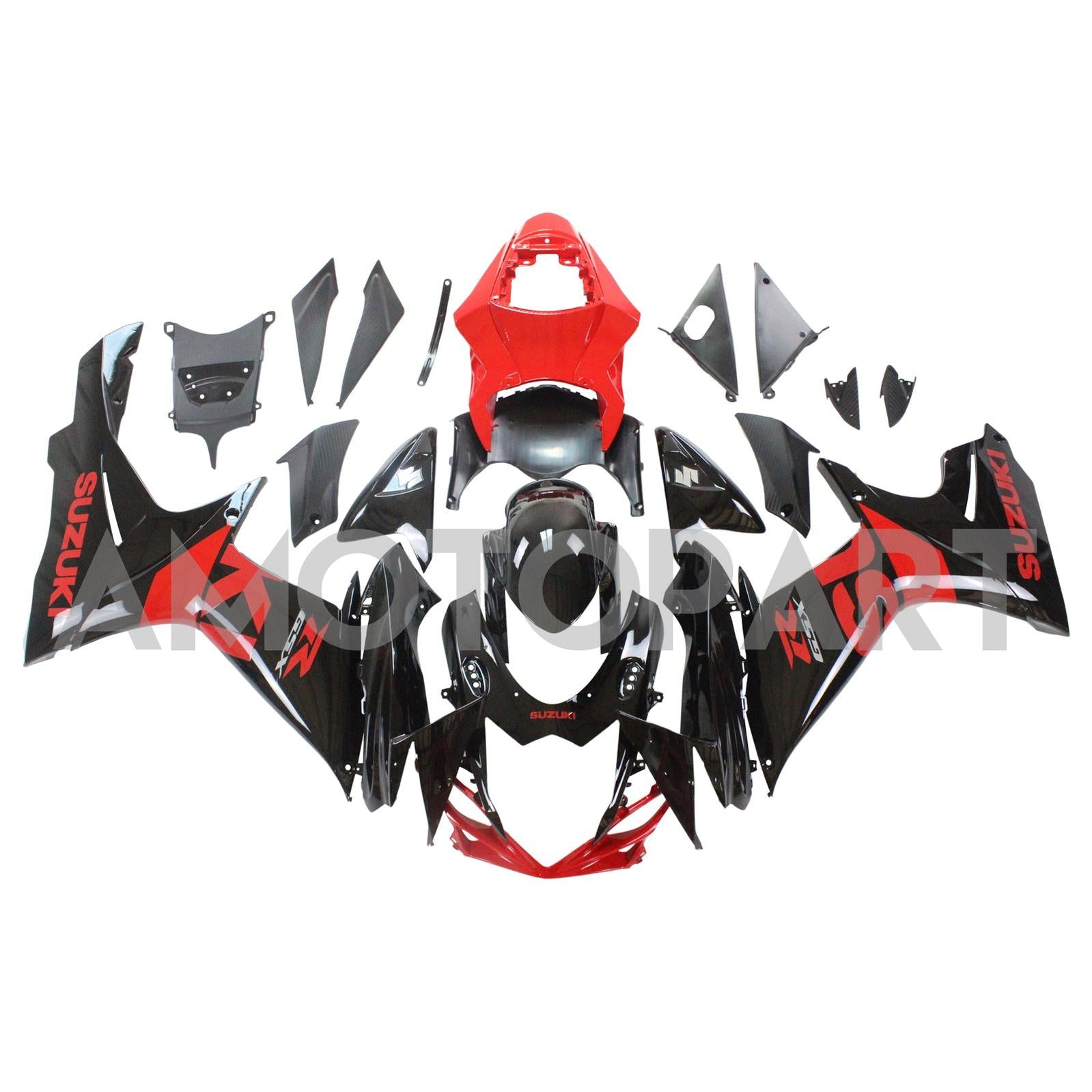 Amotopart Suzuki 2011-2025 GSXR 600/750 Red Black Fairing Kit