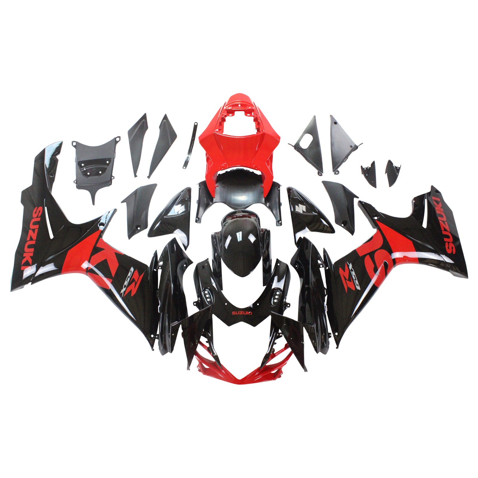 Amotopart Suzuki 2011-2024 GSXR 600/750 Red Black Fairing Kit