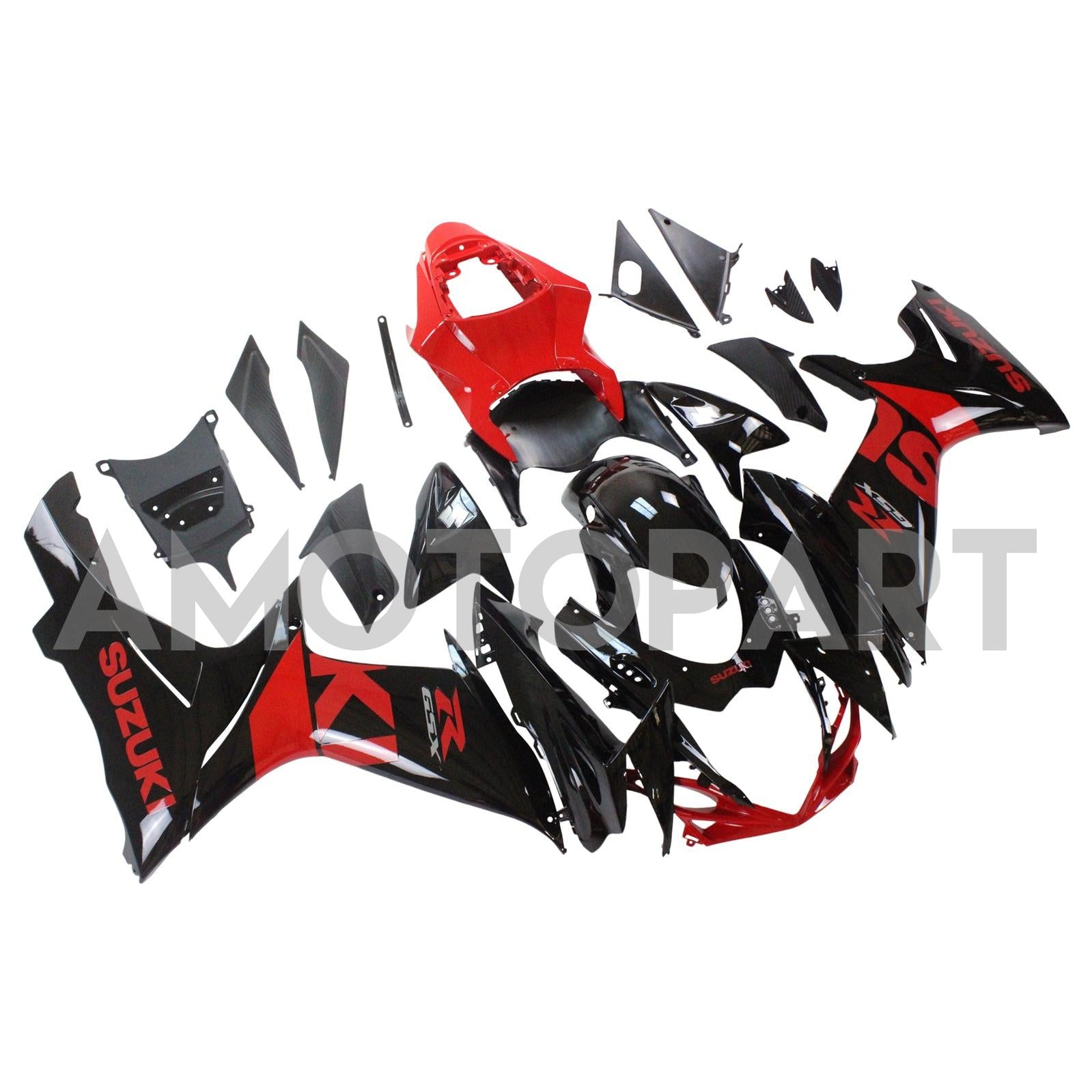 Amotopart Suzuki 2011-2025 GSXR 600/750 Kit de carénage noir rouge