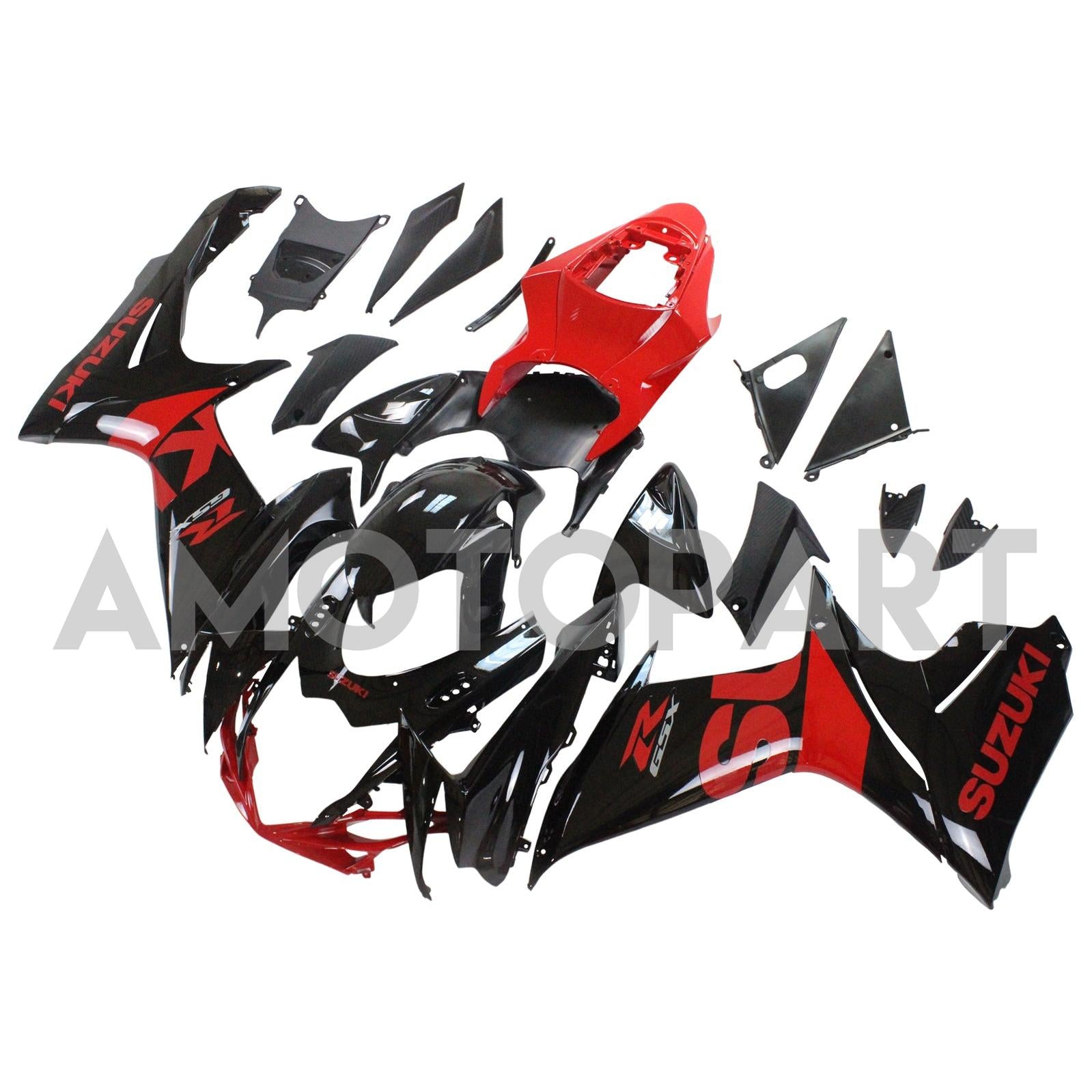 Amotopart Suzuki 2011-2025 GSXR 600/750 Kit de carénage noir rouge